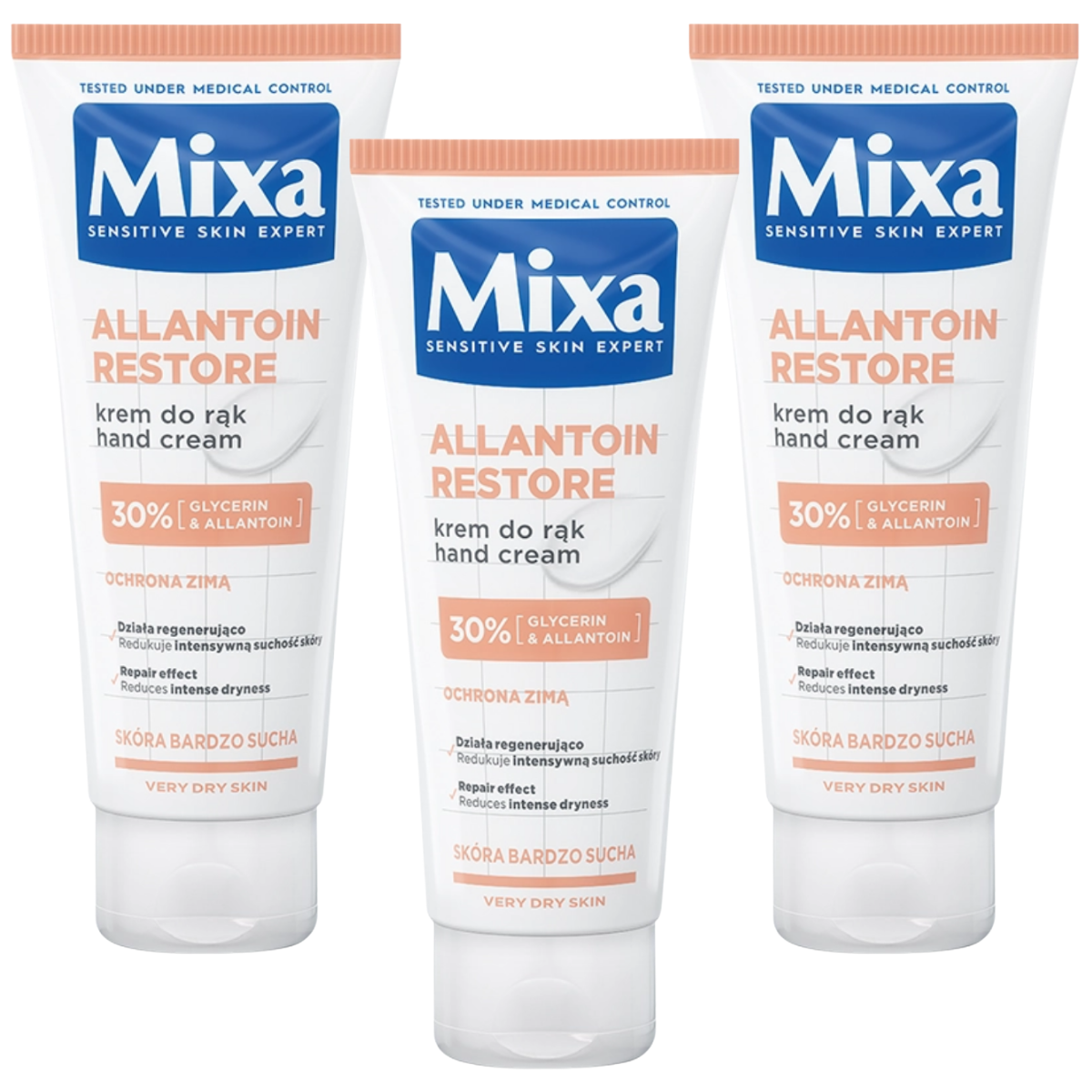 Mixa Allantoin Restore Regenerujący Krem Sucha Skóra Rąk Z Gliceryną 3x100ml