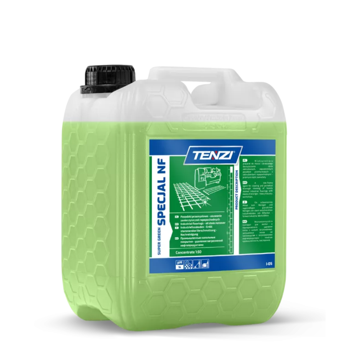 TENZI SUPER GREEN SPECIAL PŁYN DO MYCIA PODŁÓG MAGAZYNOWYCH/GARAŻOWYCH 5L