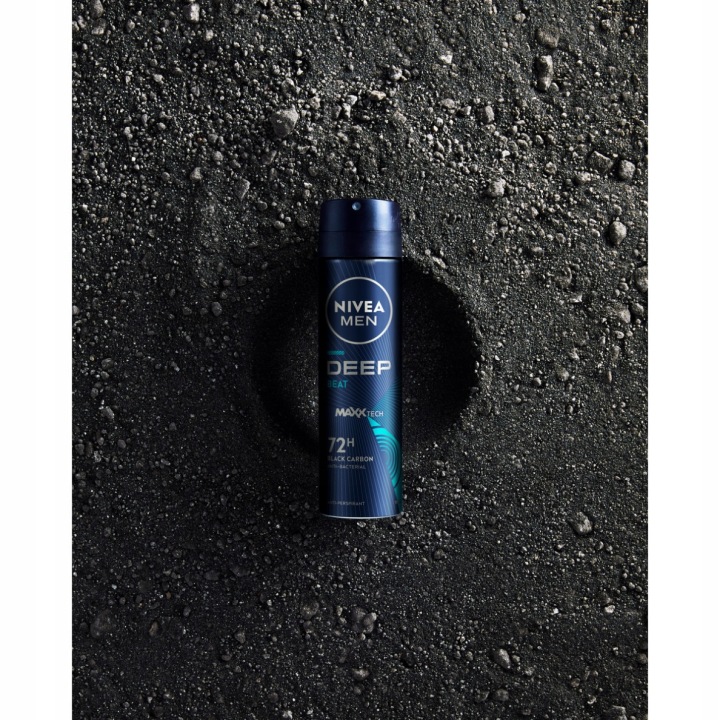 2 x NIVEA MEN Deep Beat Antyperspirant męski w sprayu 72h 150 ml + Roll on