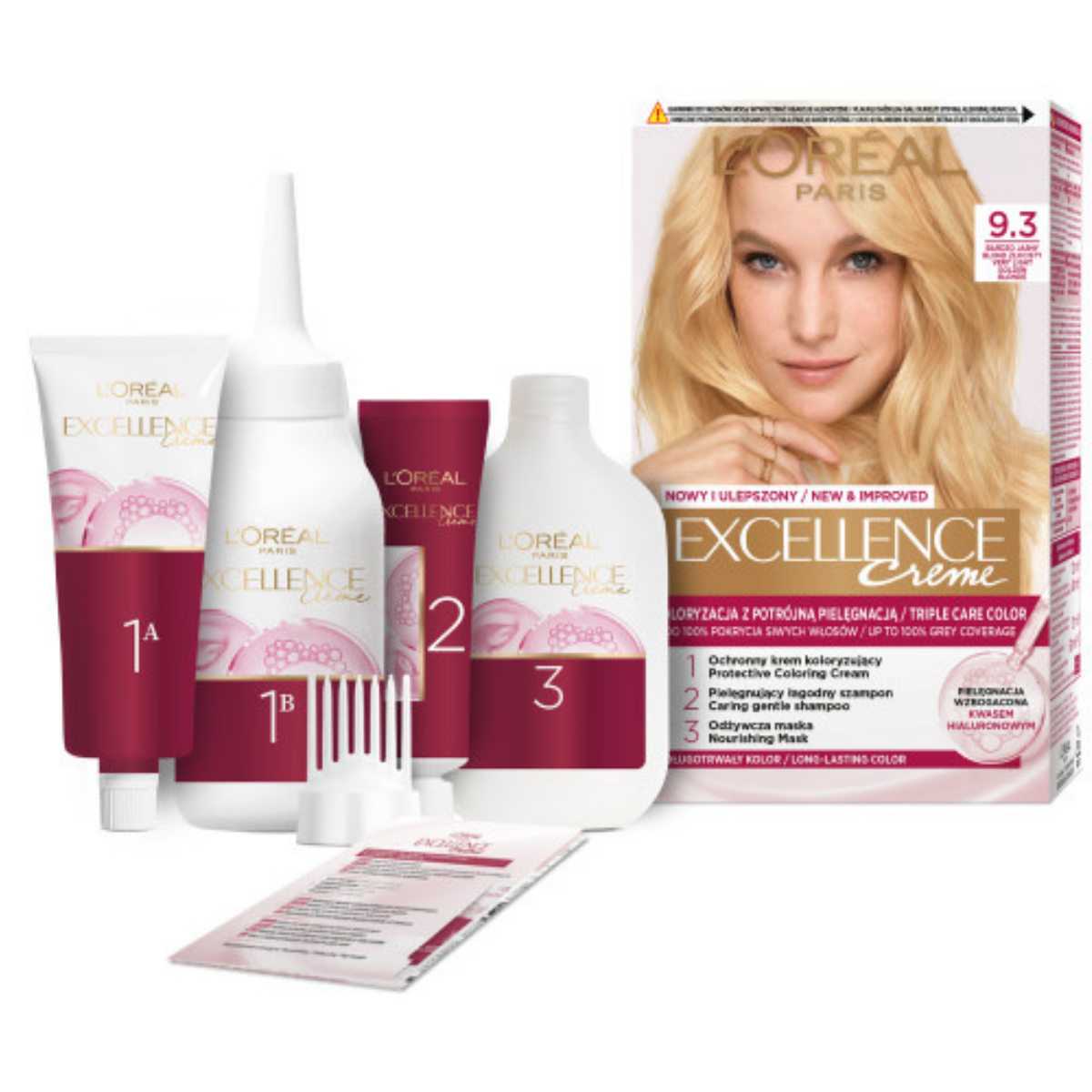 L’Oréal Paris Excellence Creme Farba do włosów 9.3 Bardzo jasny blond złocisty 2szt.