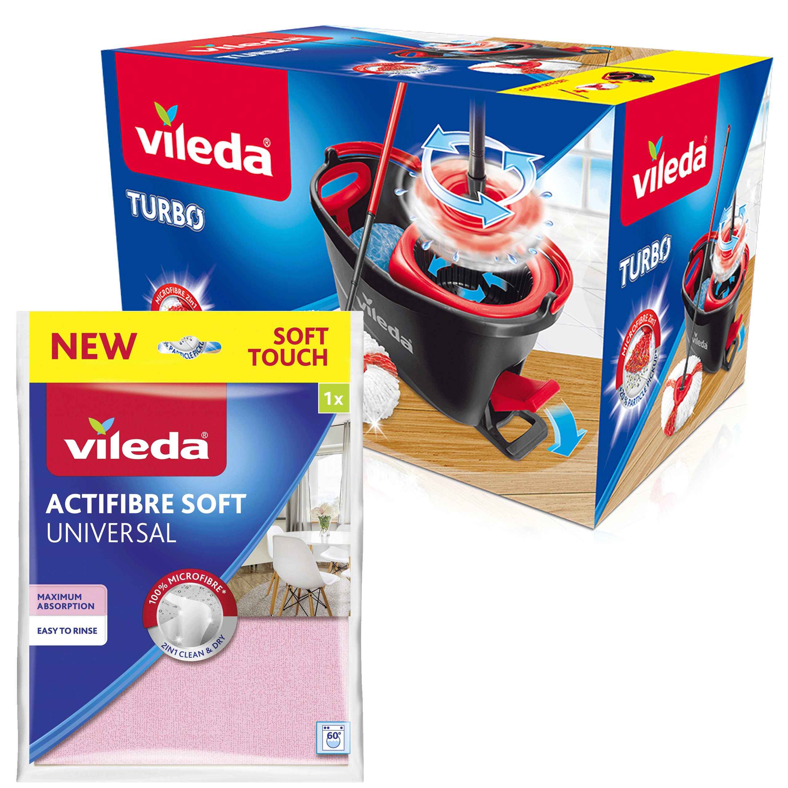 Vileda Easy Wring&Clean Turbo Mop + 240865 Actifibre