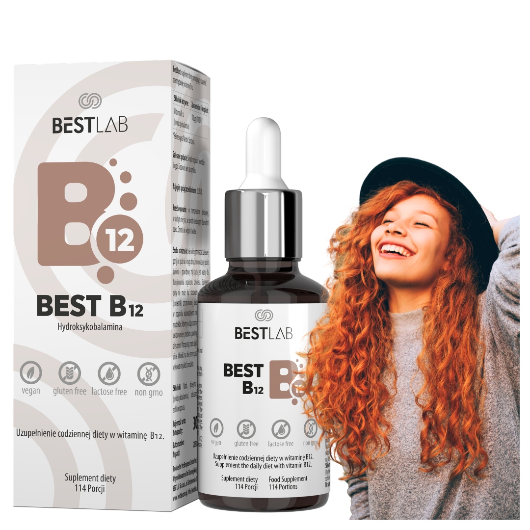 BestB12 Best Lab - Witamina B12 w formie płynnej z zakraplaczem
