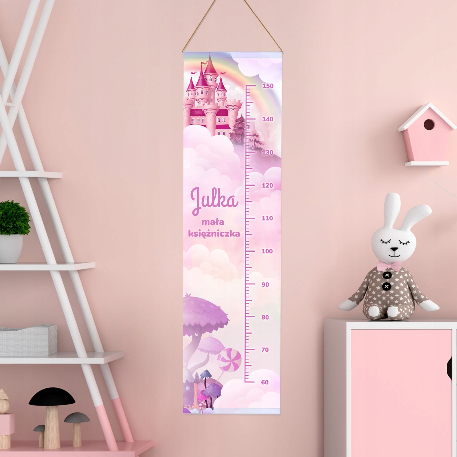 Miarka wzrostu PŁÓTNO nadruk DUŻA prezent ROCZEK