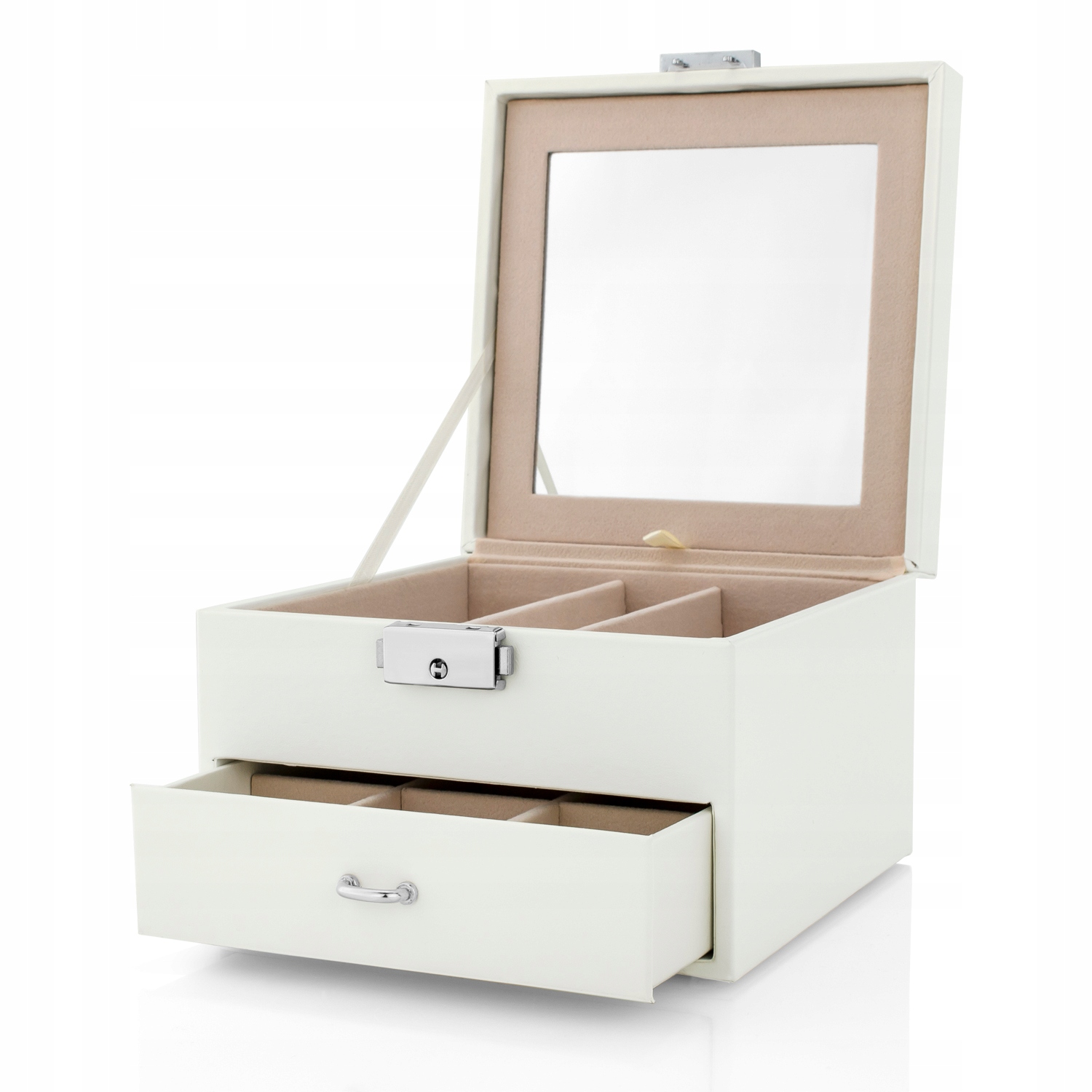 SZKATUŁKA KUFEREK na biżuterię LUSTRO WALENTYNKI