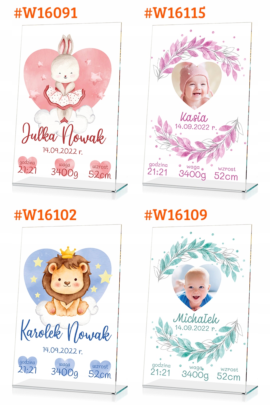 STATUETKA metryczka dla dziecka PREZENT nadruk