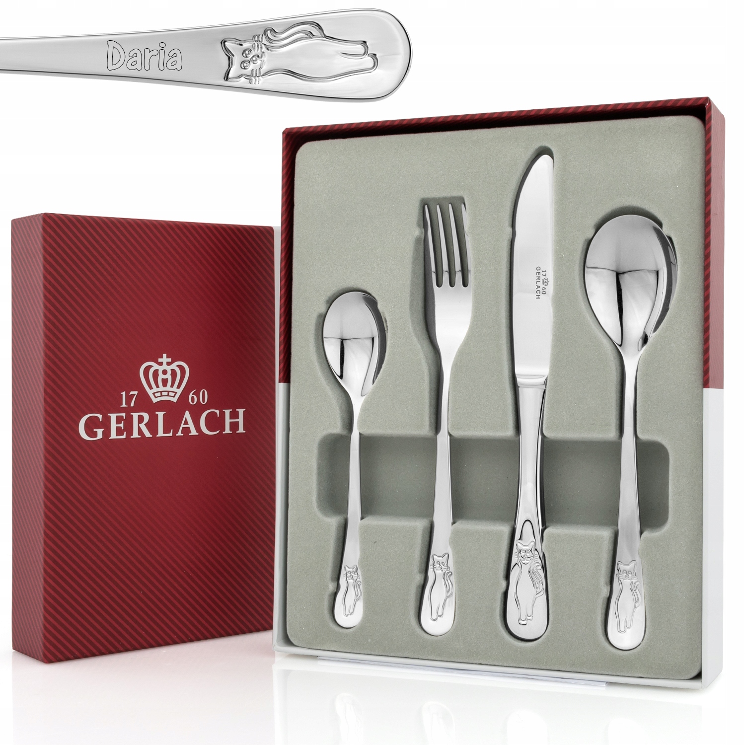 Sztućce dla dzieci + GRAWER GERLACH BON TON kotki