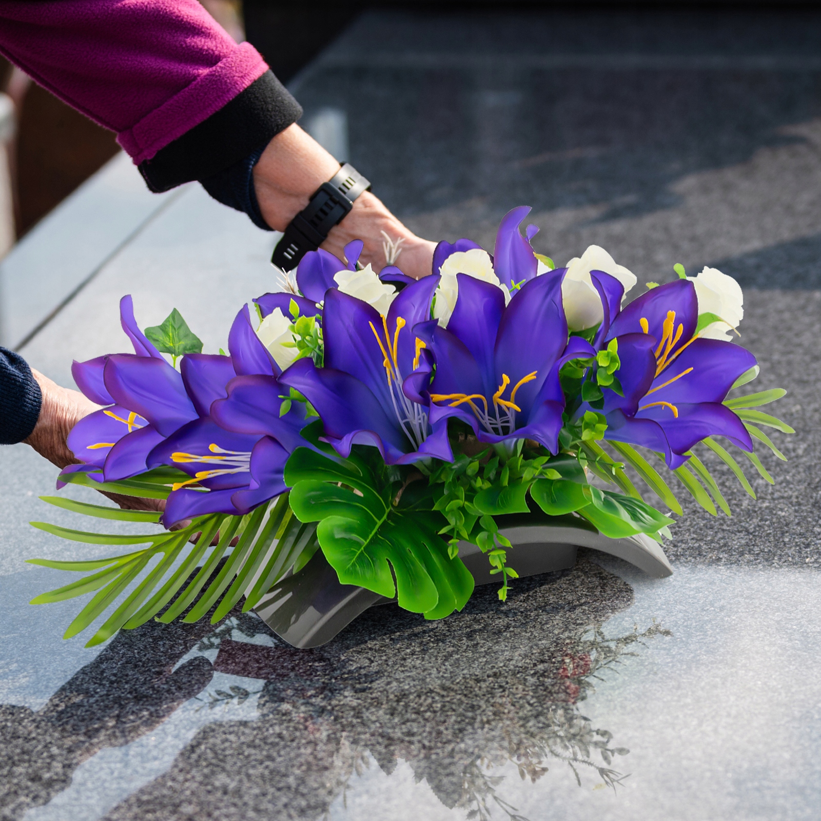 STROIK na GRÓB wiązanka kwiatowa CMENTARZ