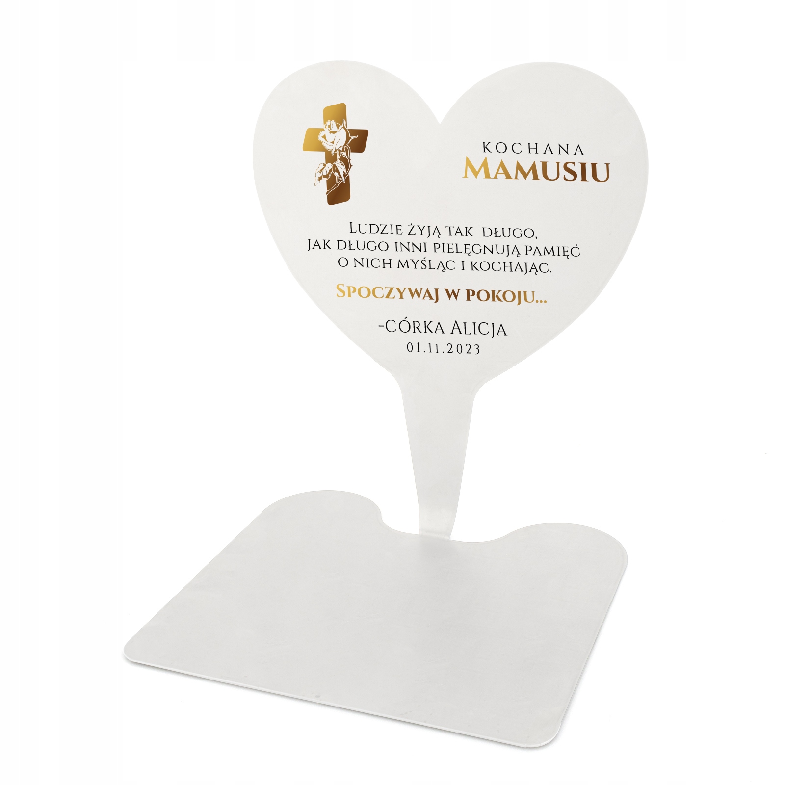 Stroik KWIATY RÓŻE na GRÓB + PODSTAWKA z DEDYKACJĄ