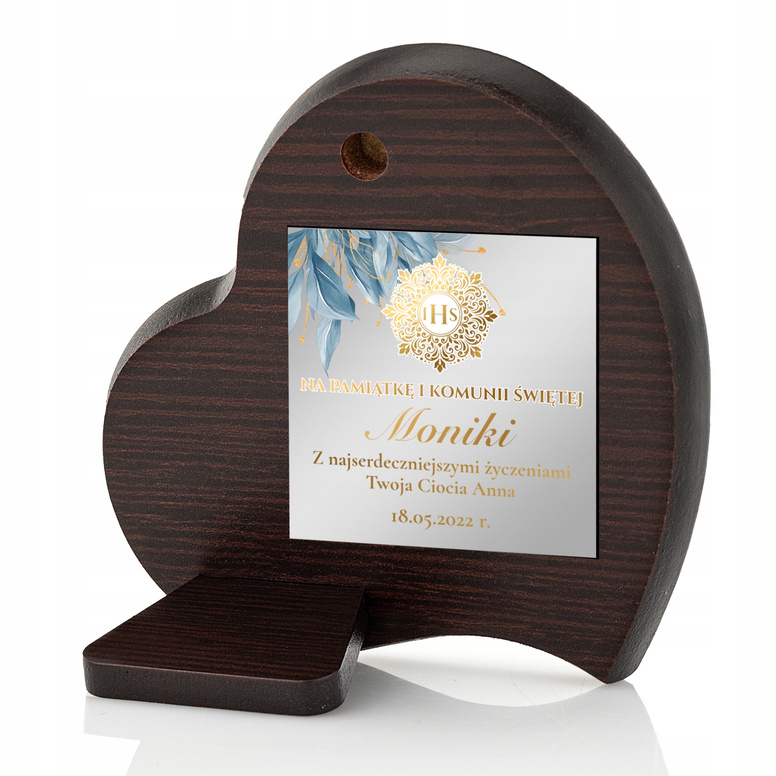 OBRAZEK srebrny pamiątka I KOMUNII GRAWER prezent