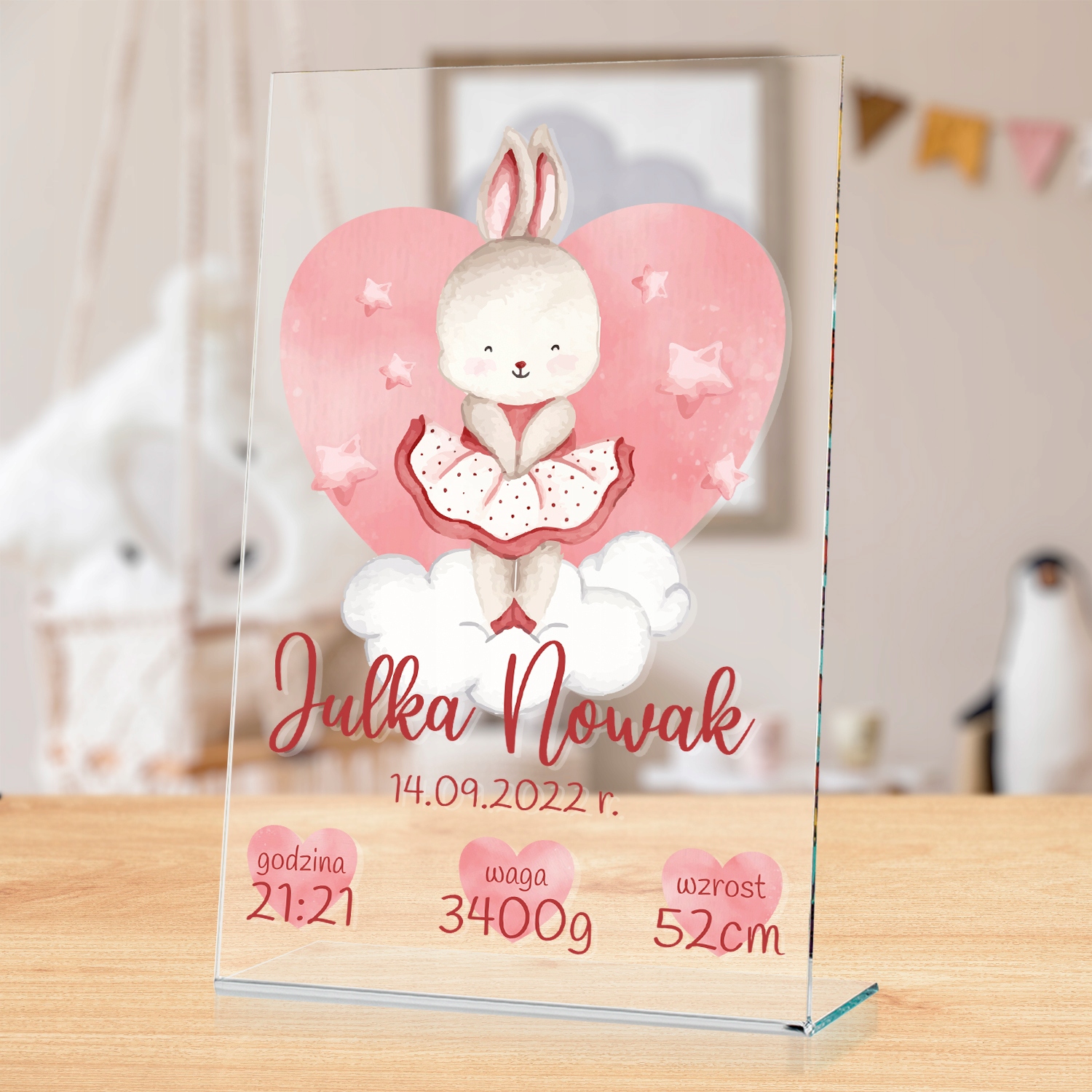 STATUETKA metryczka dla dziecka PREZENT nadruk