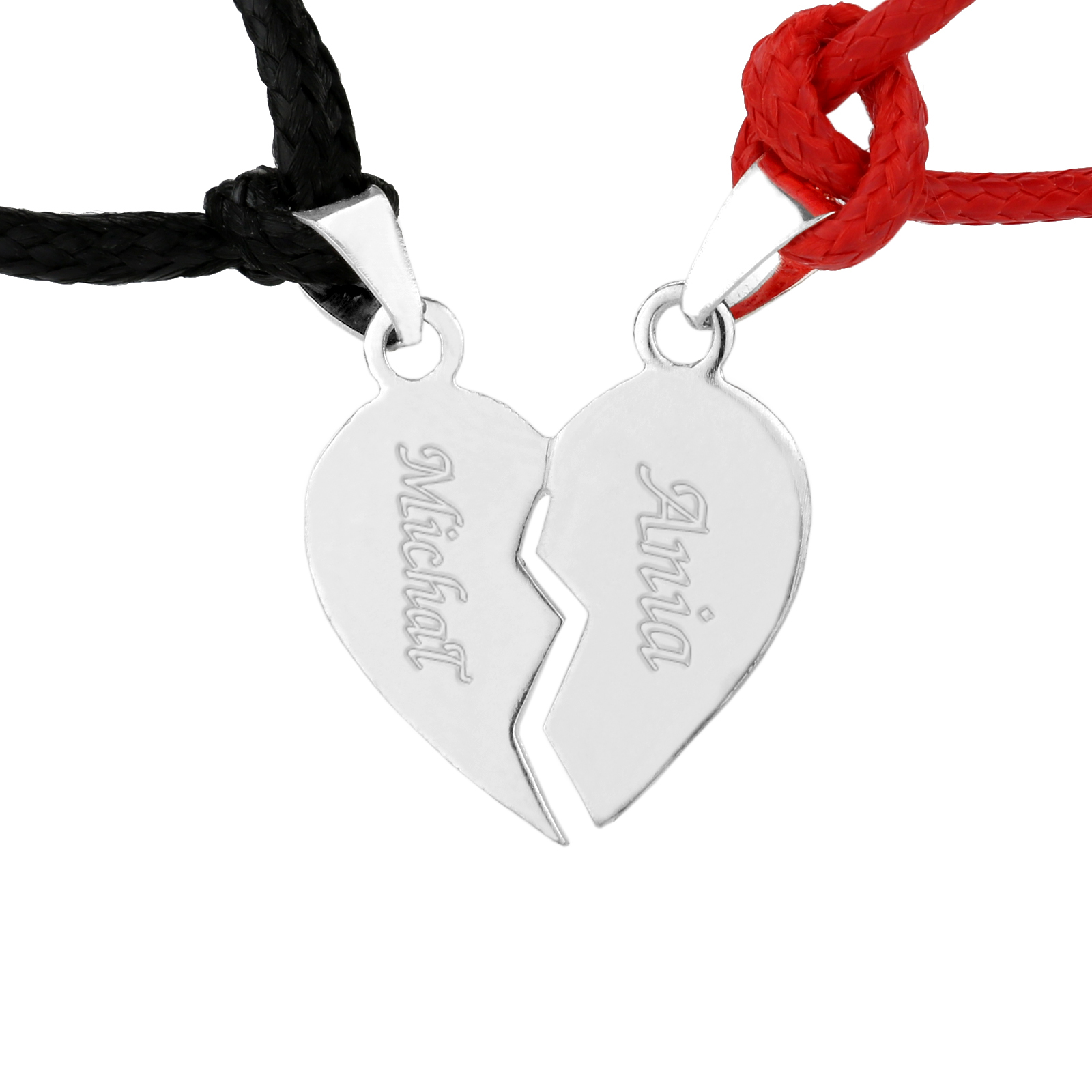 SREBRNA BRANSOLETKA 925 SERCE ŁAMANE dla PAR