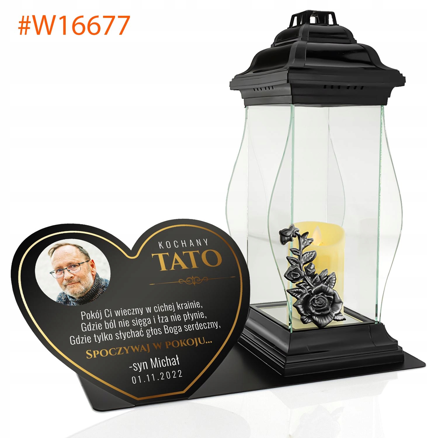 ZNICZ XXL wkład LED + DEDYKACJA na grób MAMY TATY