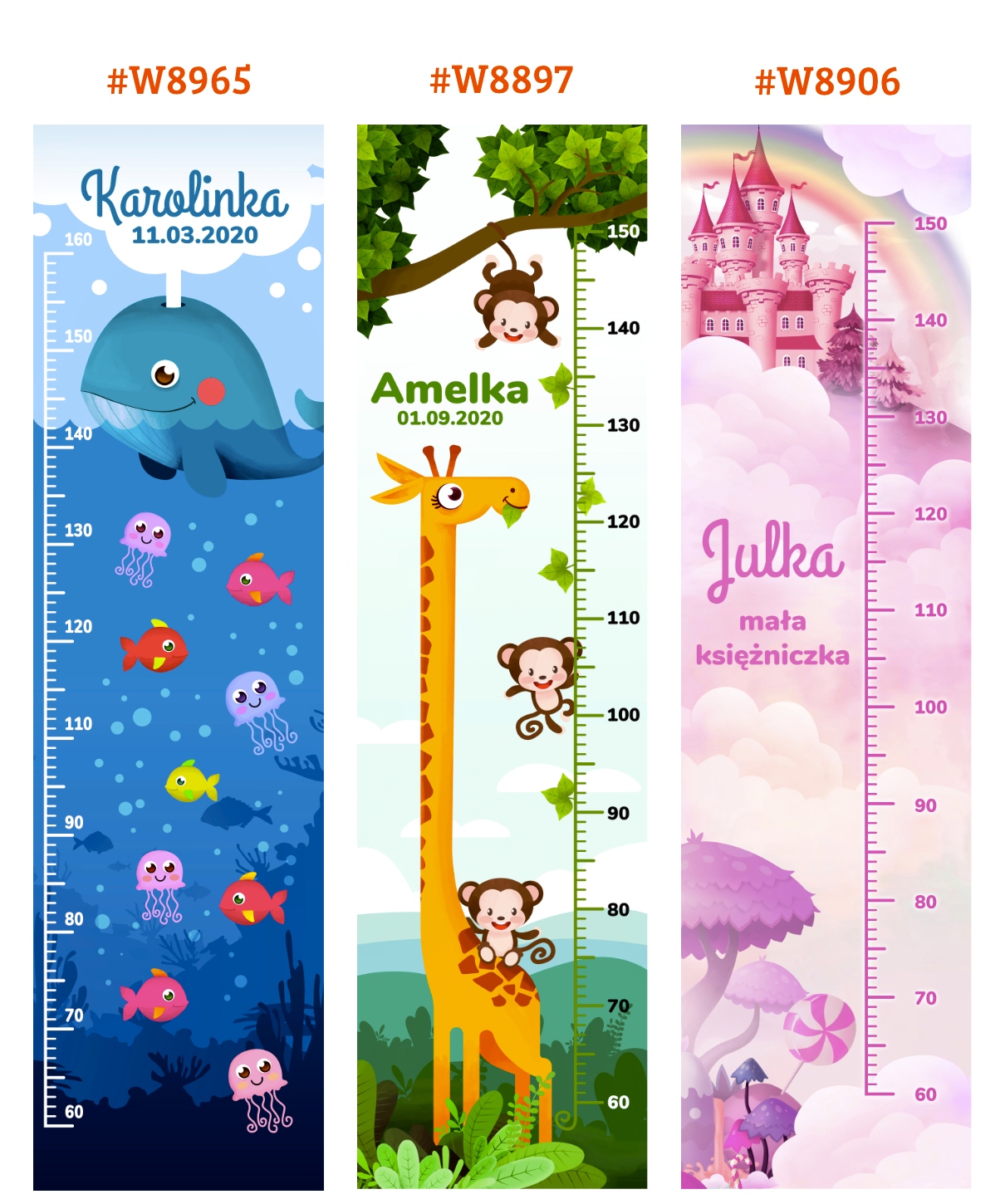 Miarka wzrostu PŁÓTNO nadruk DUŻA prezent ROCZEK