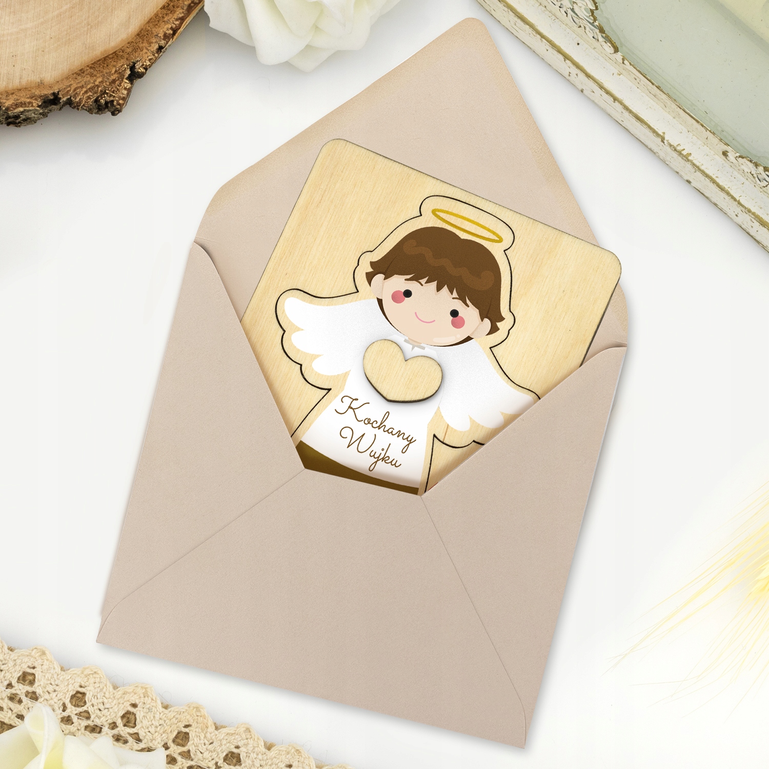 PROŚBA O BYCIE CHRZESTNYM pytanie nadruk aniołek