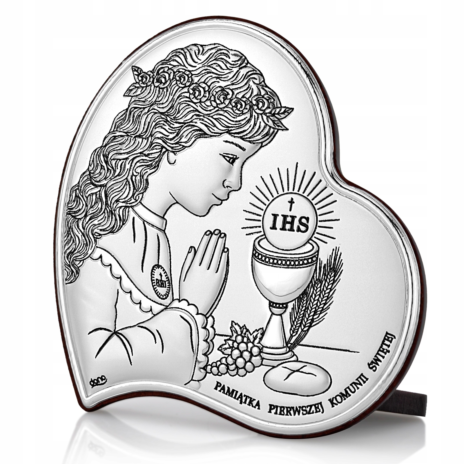 OBRAZEK srebrny pamiątka I KOMUNII GRAWER prezent