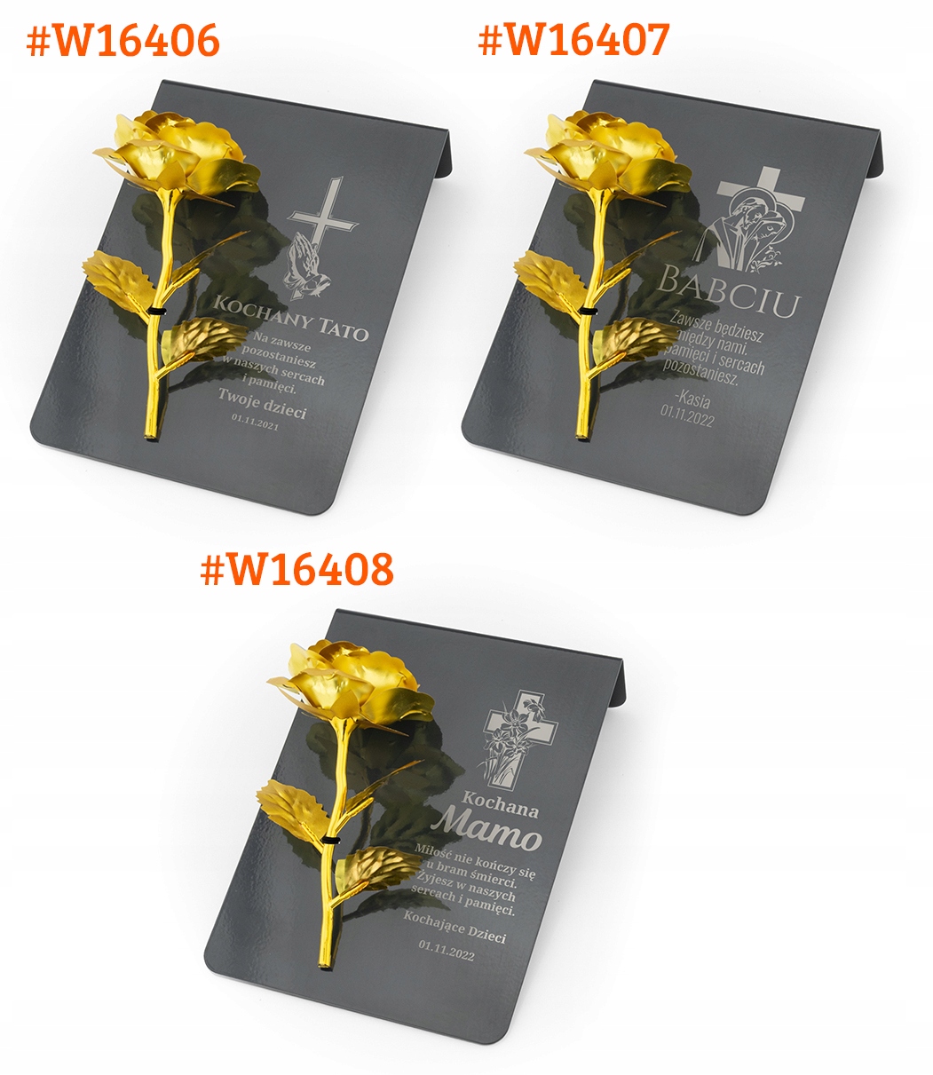 Złota róża postument na grób naruk dla TATY
