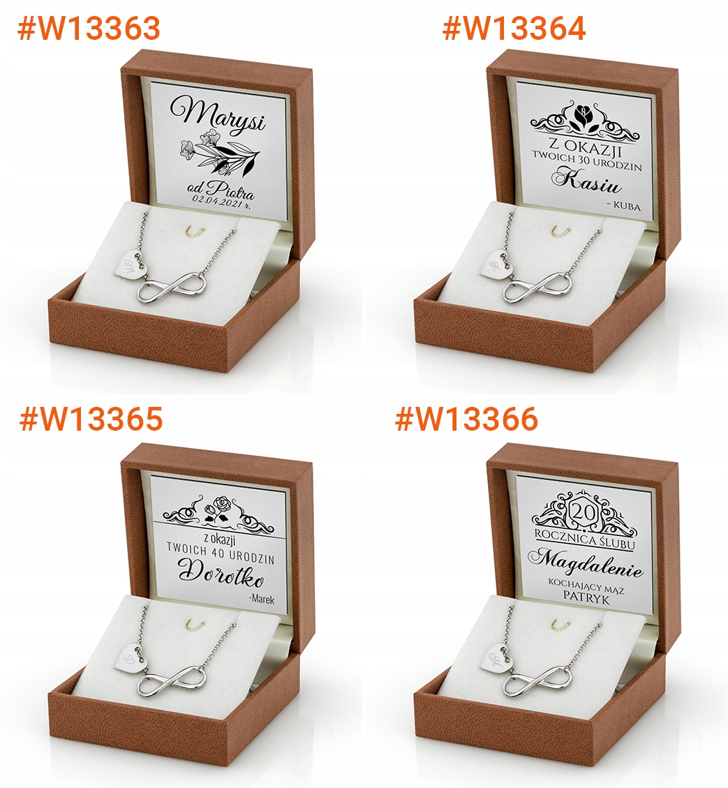 Srebrna bransoletka INFINITY ROCZNICA serce GRAWER