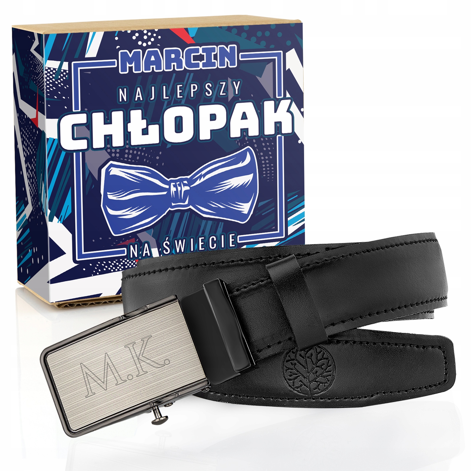 Skórzany pasek męski BETLEWSKI z grawerem PREZENT DLA CHŁOPAKA DLA MĘŻA