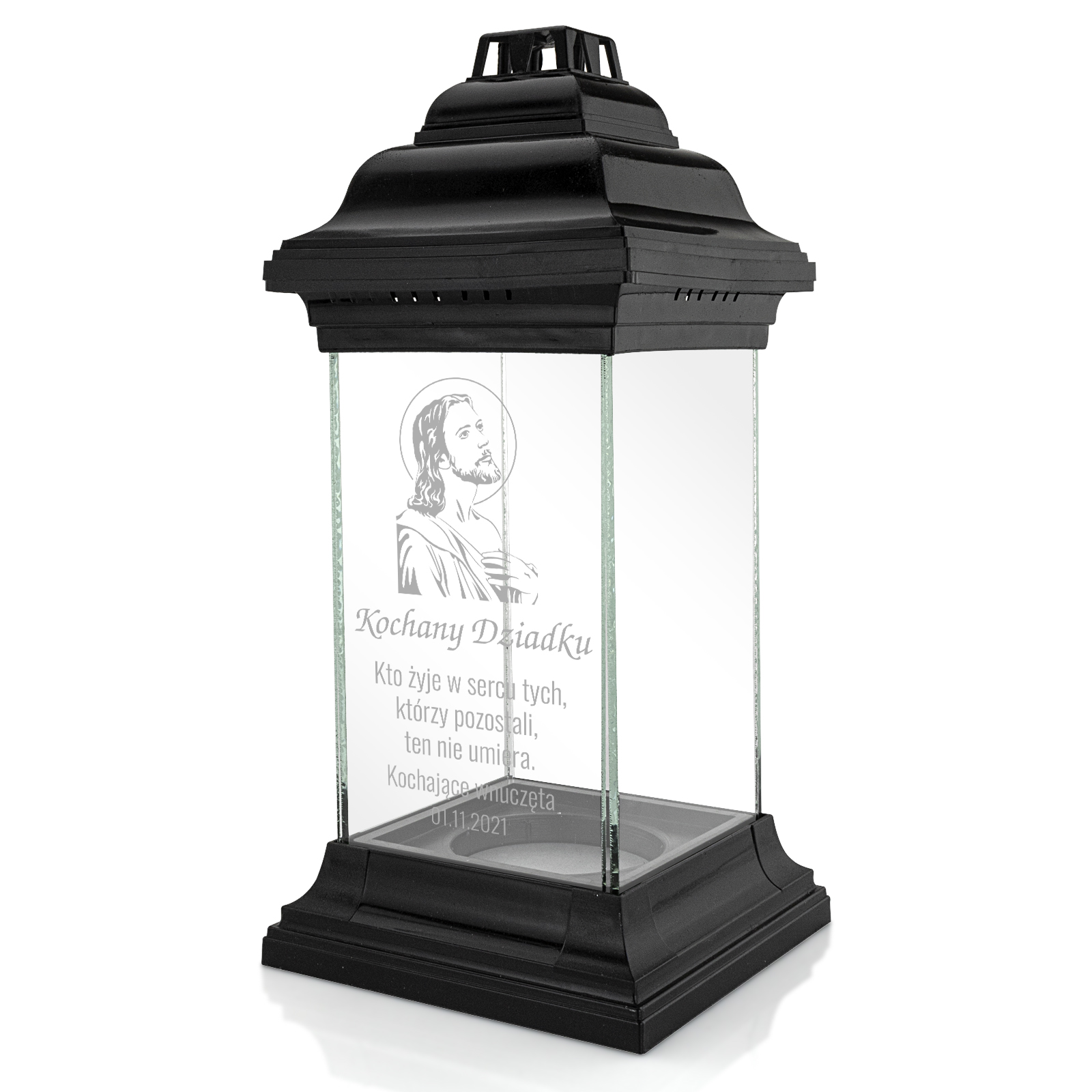Znicz lampion dla DZIADKA kapliczka z GRAWEREM