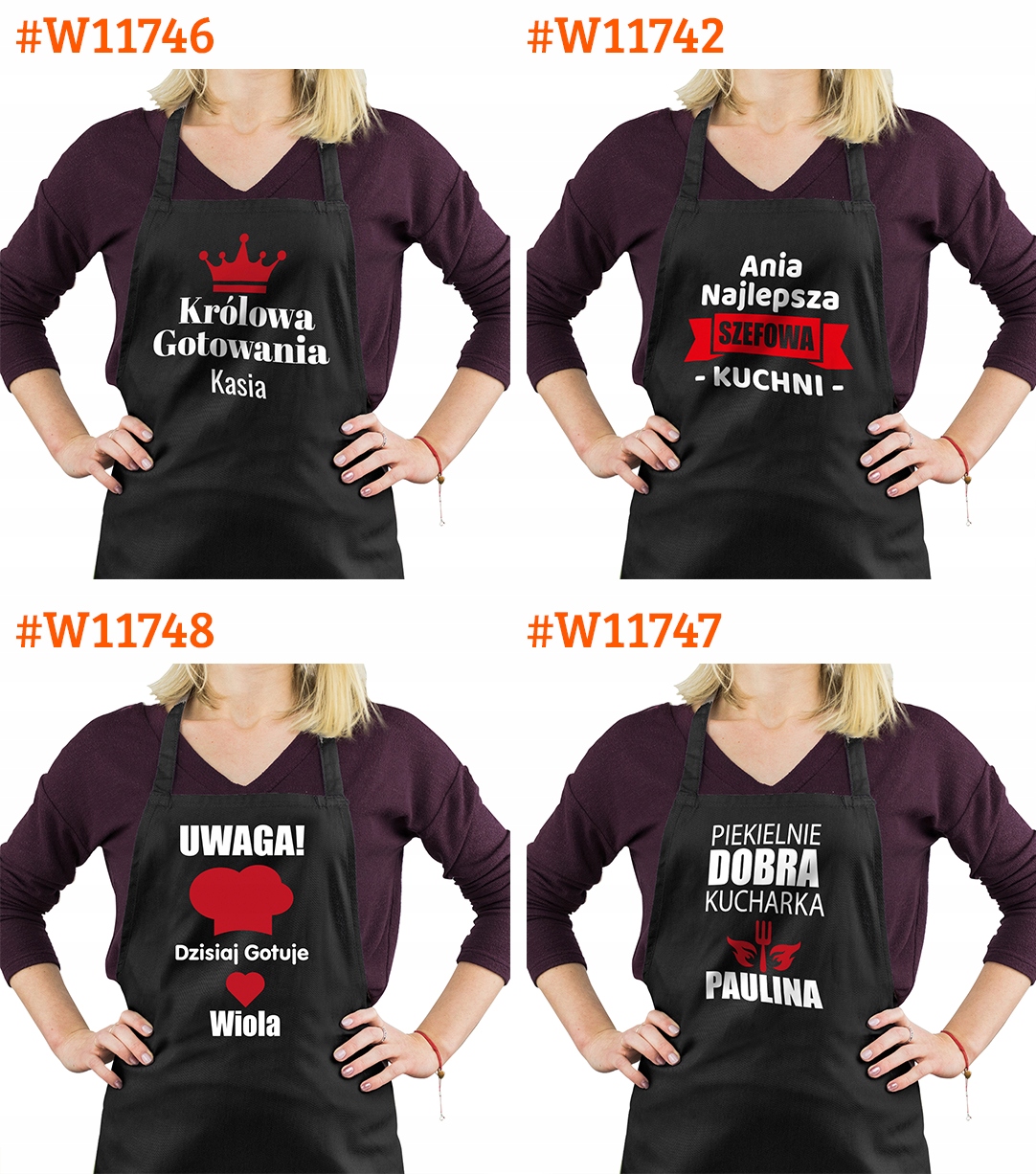 FARTUCH KUCHENNY DAMSKI NADRUK PREZENT URODZINY