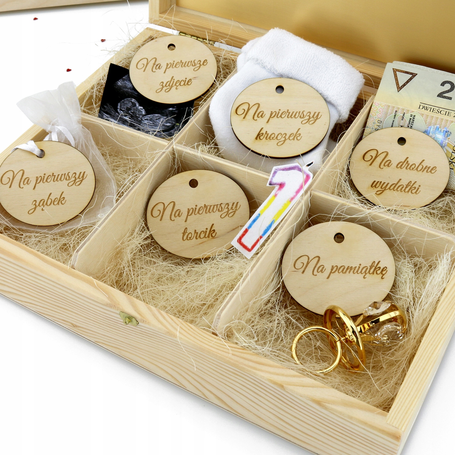 Pudełko wspomnień NADRUK prezent na chrzest pamiątka chrztu