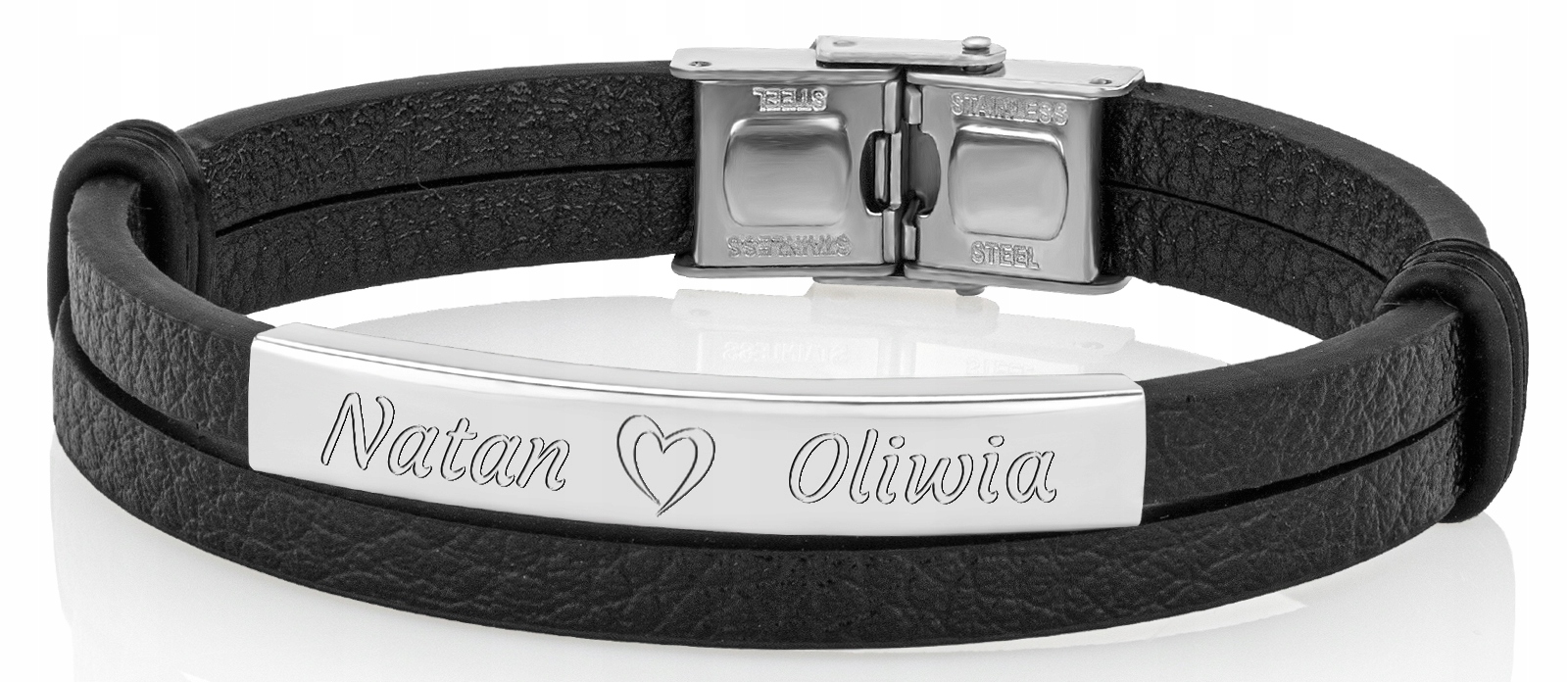 BRANSOLETKA MĘSKA PREZENT DLA NIEGO GRAWER STAL