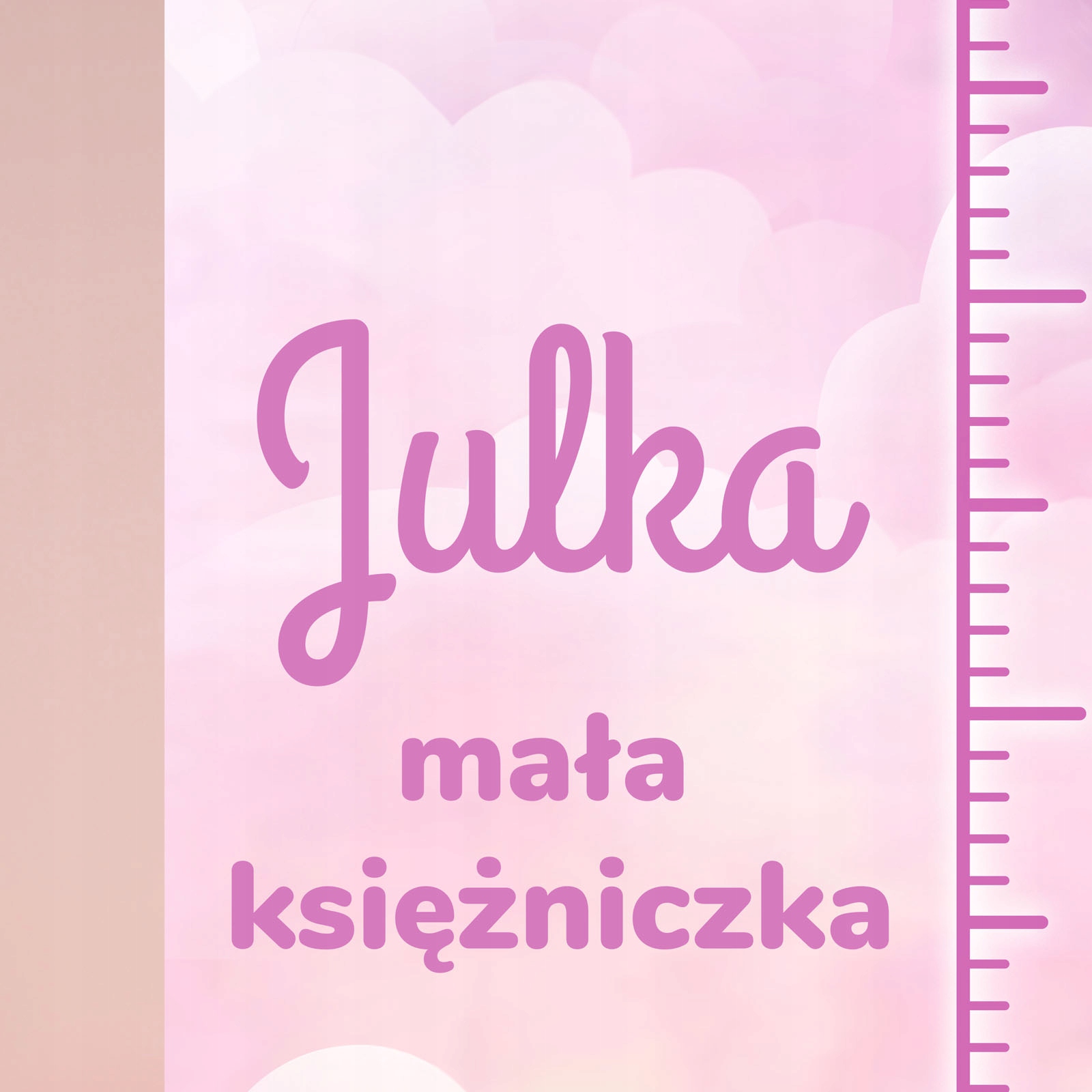 Miarka wzrostu PŁÓTNO nadruk DUŻA prezent ROCZEK