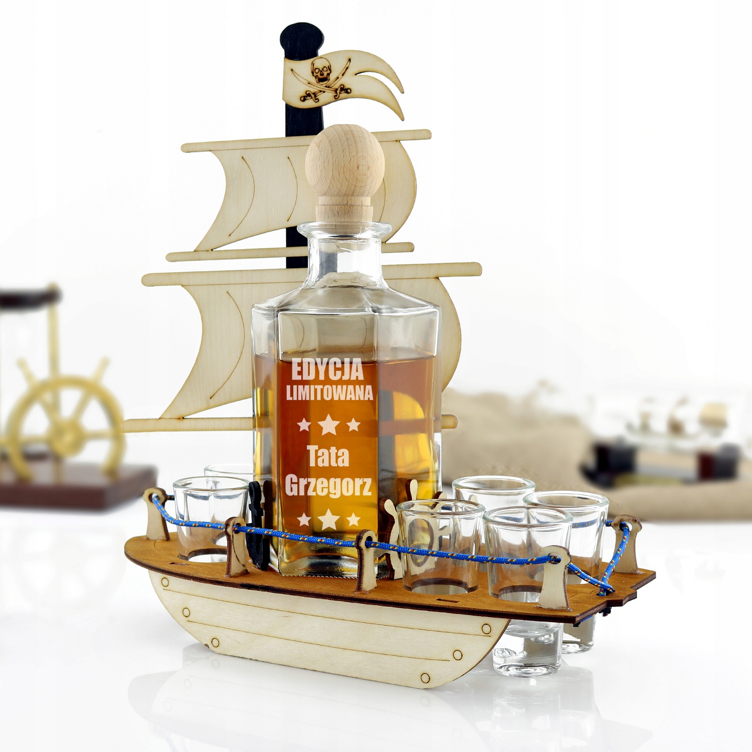 Prezent dla TATY Karafka STATEK MASZTOWIEC grawer NA DZIEŃ OJCA