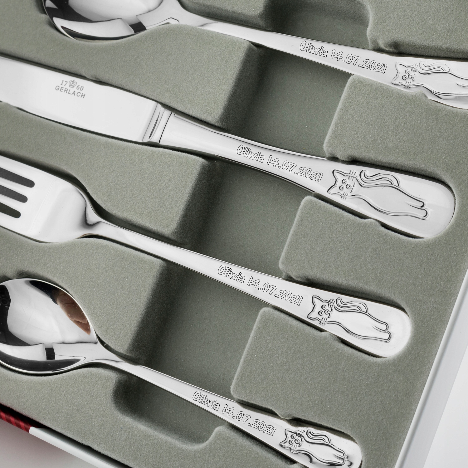 Sztućce dla dzieci + GRAWER GERLACH BON TON kotki