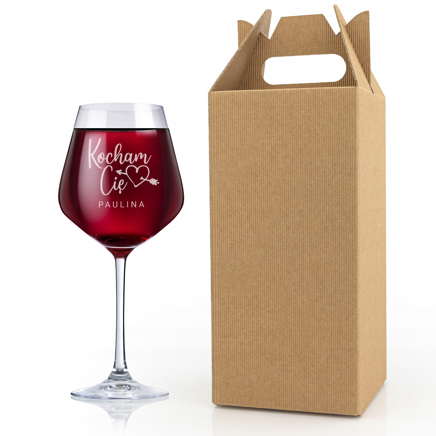 KIELISZEK do WINA z GRAWEREM XXL 860 ml WALENTYNKI