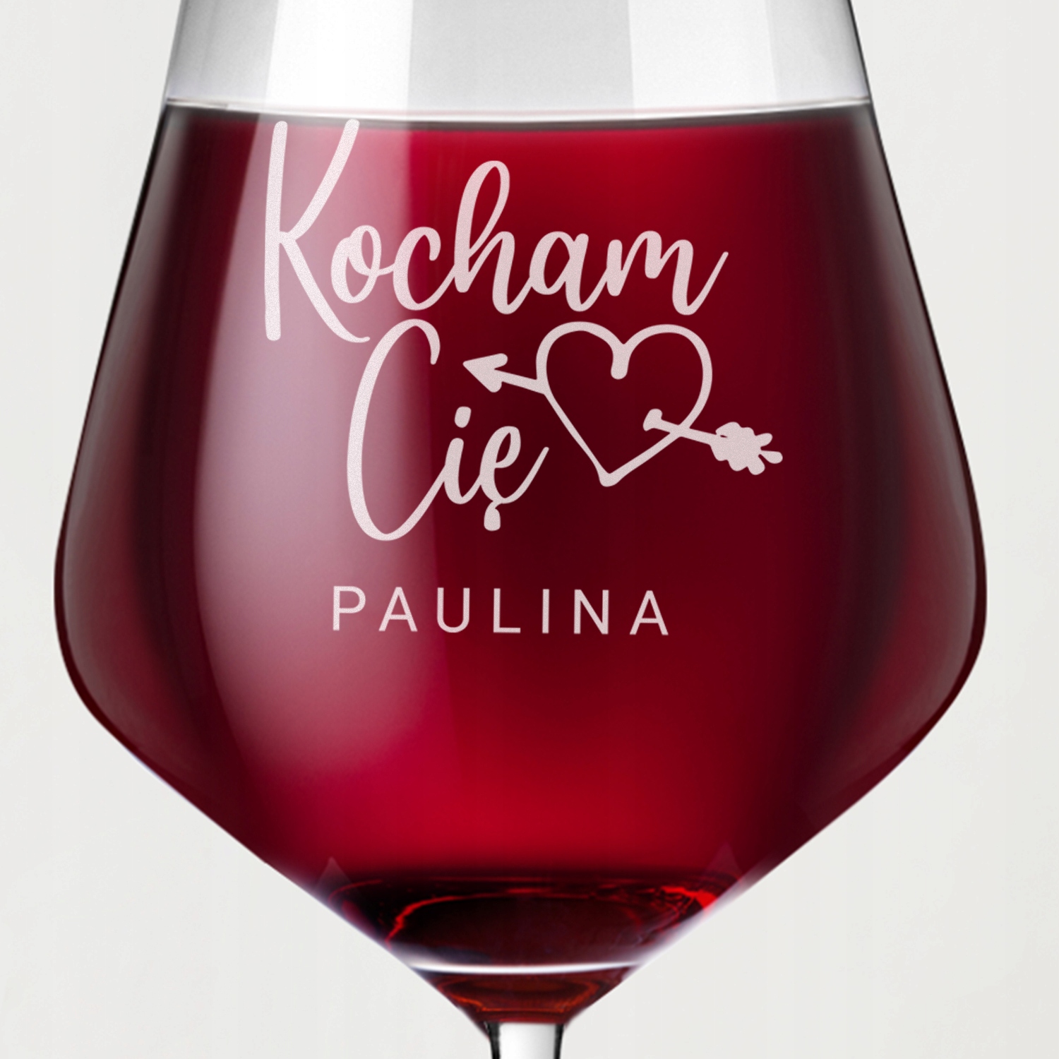 KIELISZEK do WINA z GRAWEREM XXL 860 ml WALENTYNKI