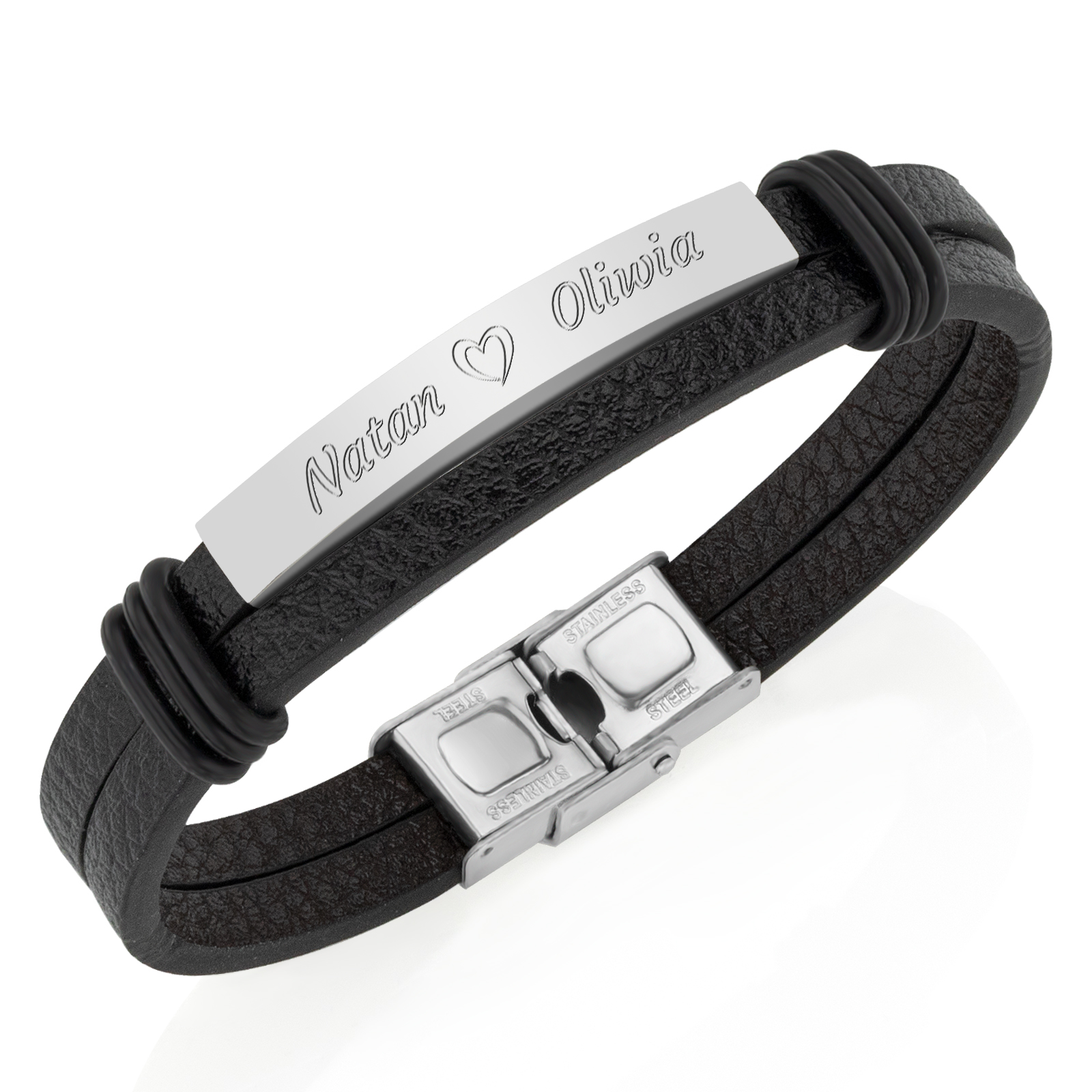 BRANSOLETKA MĘSKA PREZENT DLA NIEGO GRAWER STAL