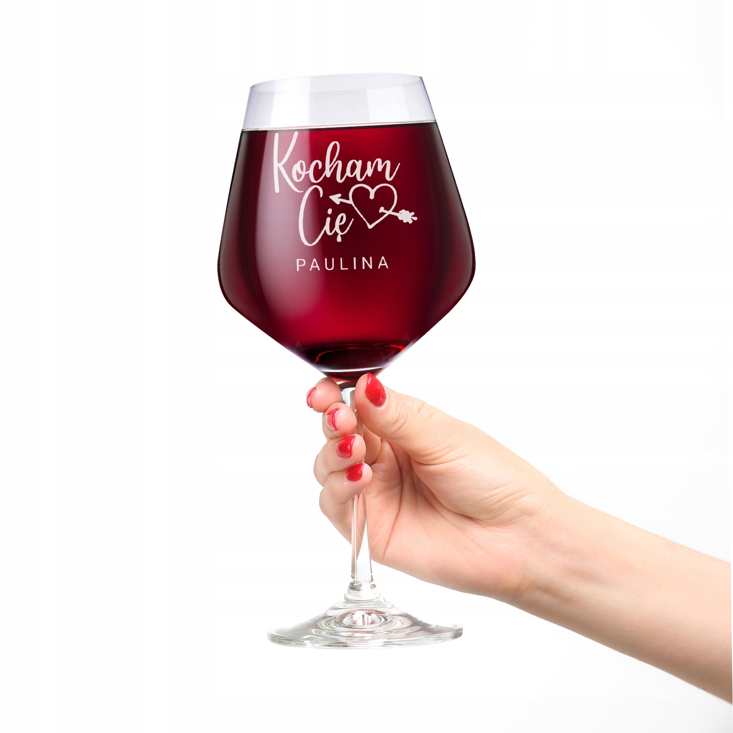 KIELISZEK do WINA z GRAWEREM XXL 860 ml WALENTYNKI