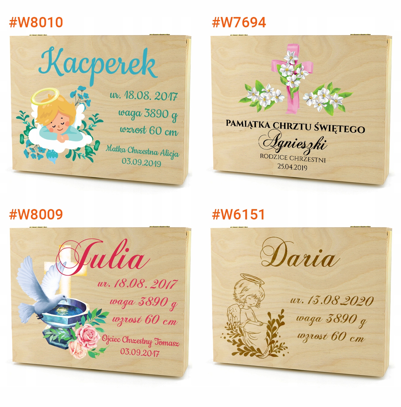 Pudełko wspomnień NADRUK prezent na chrzest pamiątka chrztu