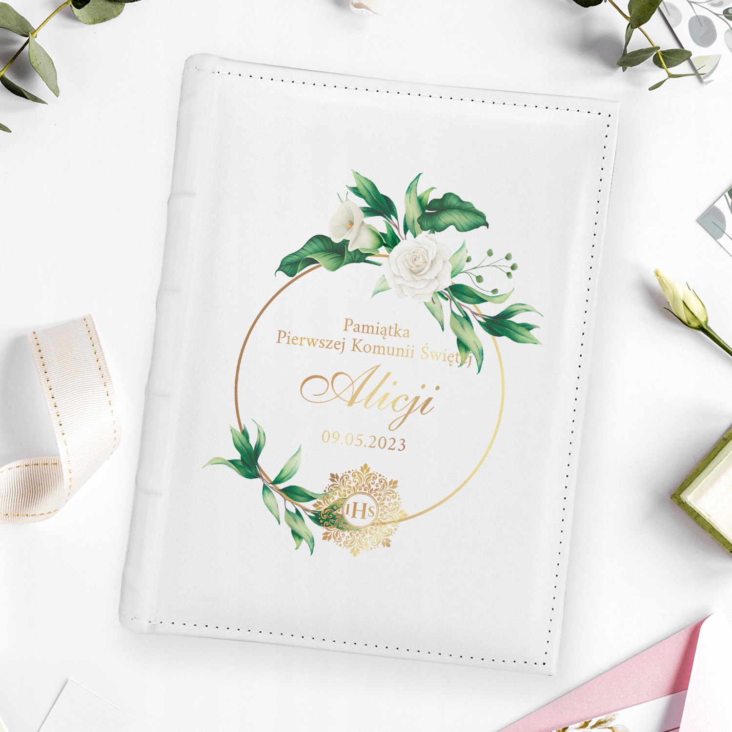 FOTO ALBUM na zdjęcia Pamiątka I Komunii + GRAWER