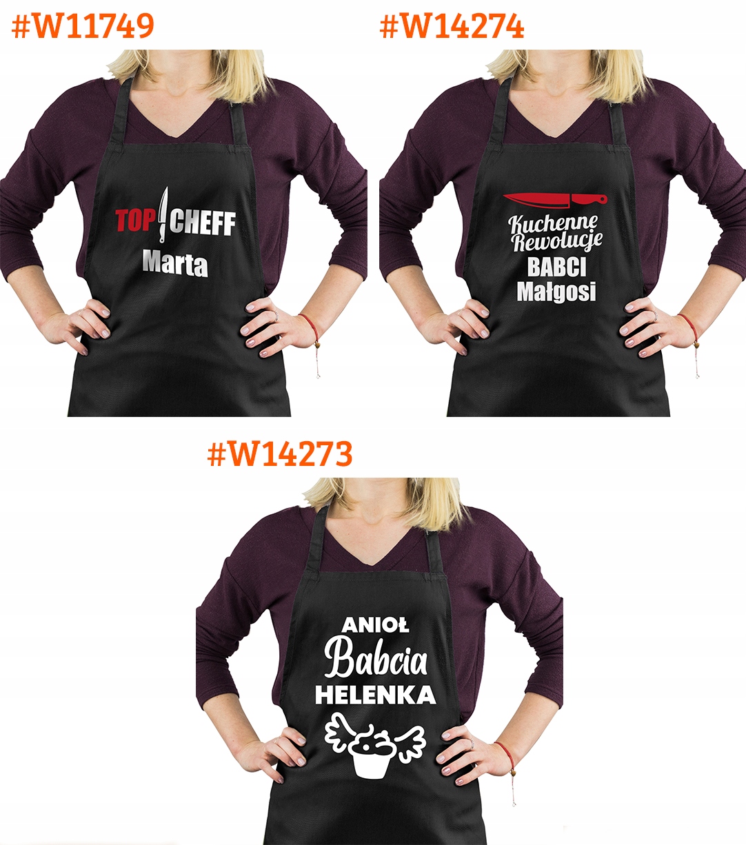 FARTUCH KUCHENNY DAMSKI NADRUK PREZENT URODZINY