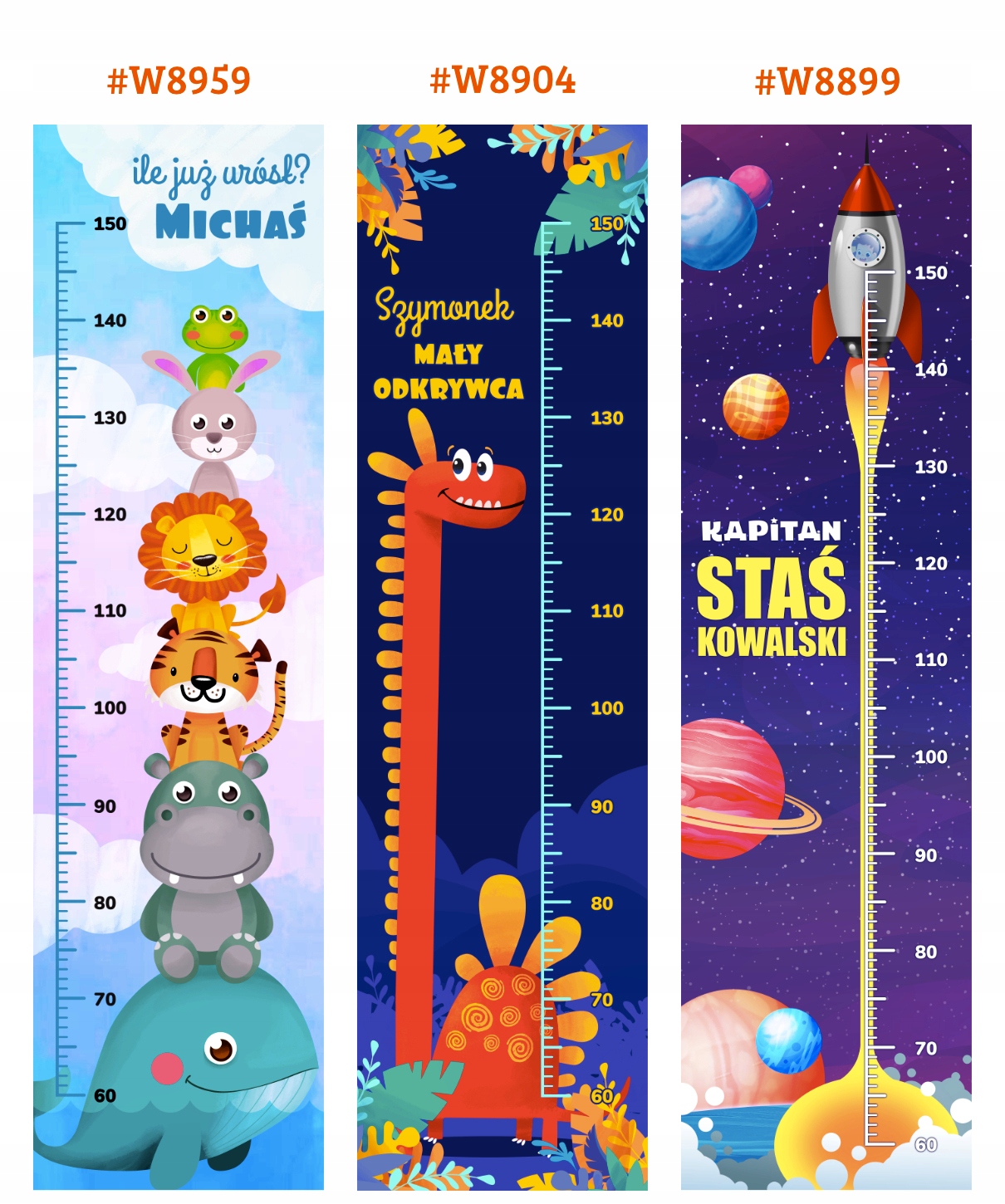 Miarka wzrostu PŁÓTNO nadruk DUŻA prezent ROCZEK