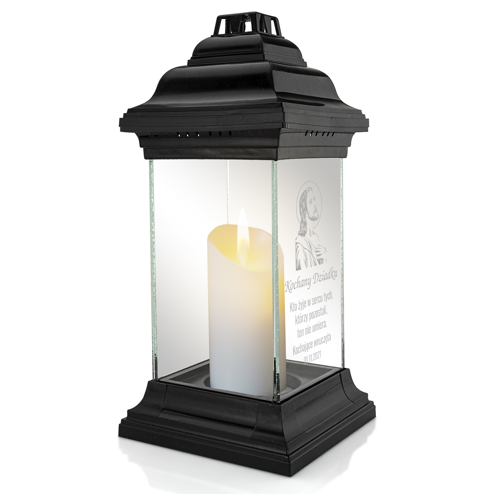 Znicz lampion dla DZIADKA kapliczka z GRAWEREM