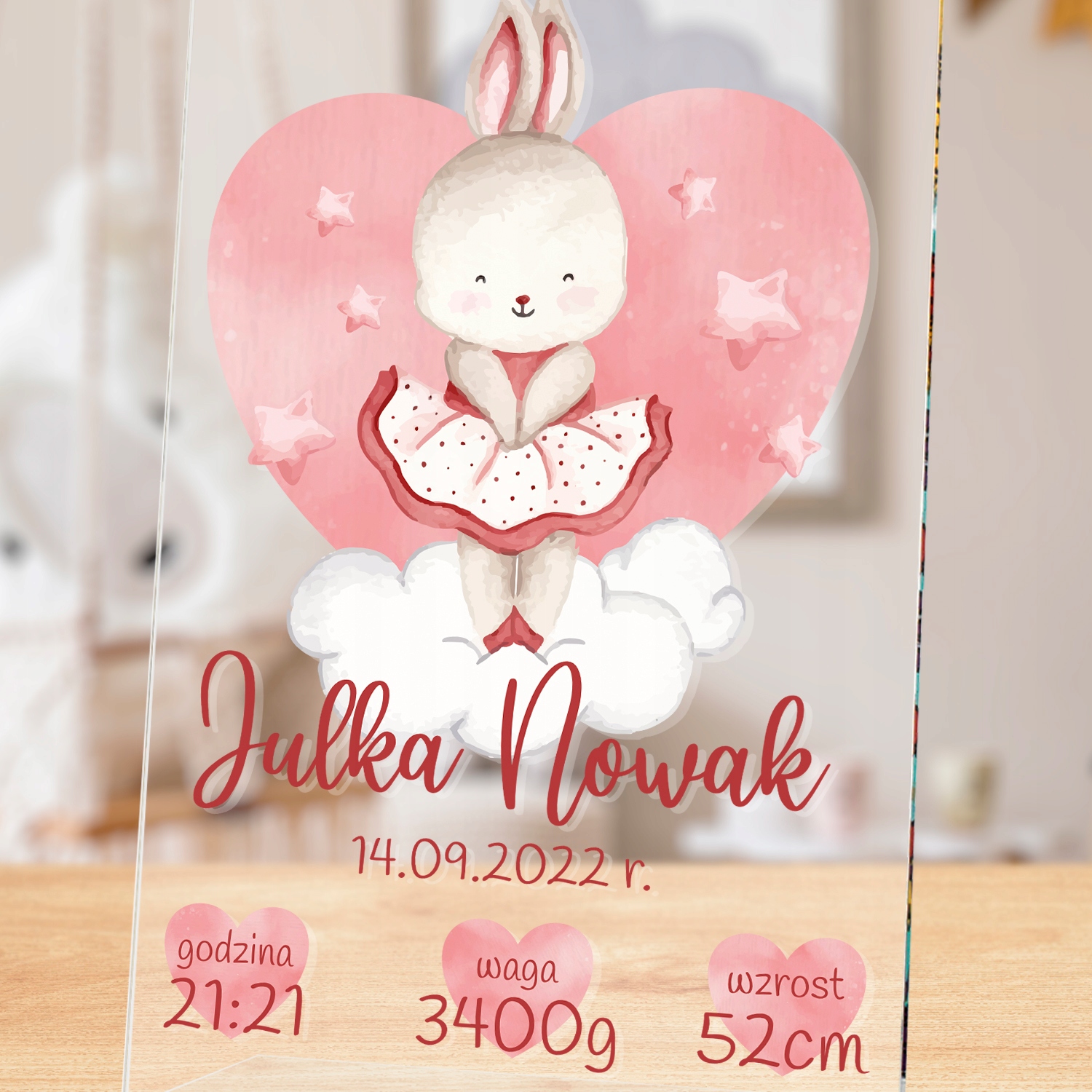 STATUETKA metryczka dla dziecka PREZENT nadruk