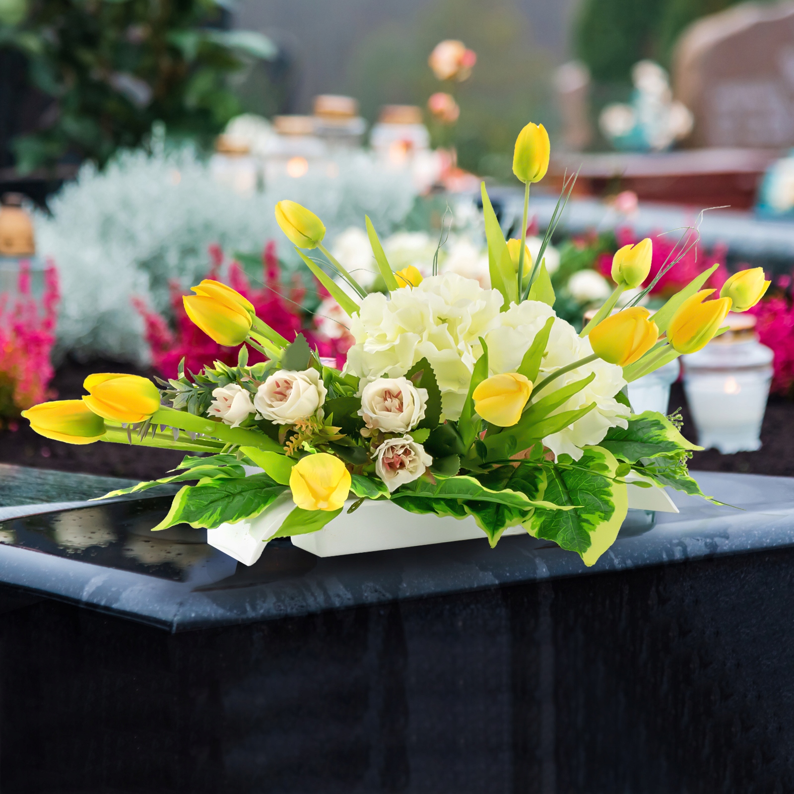 Wiązanka kwiatowa STROIK WIOSENNY na GRÓB CMENTARZ