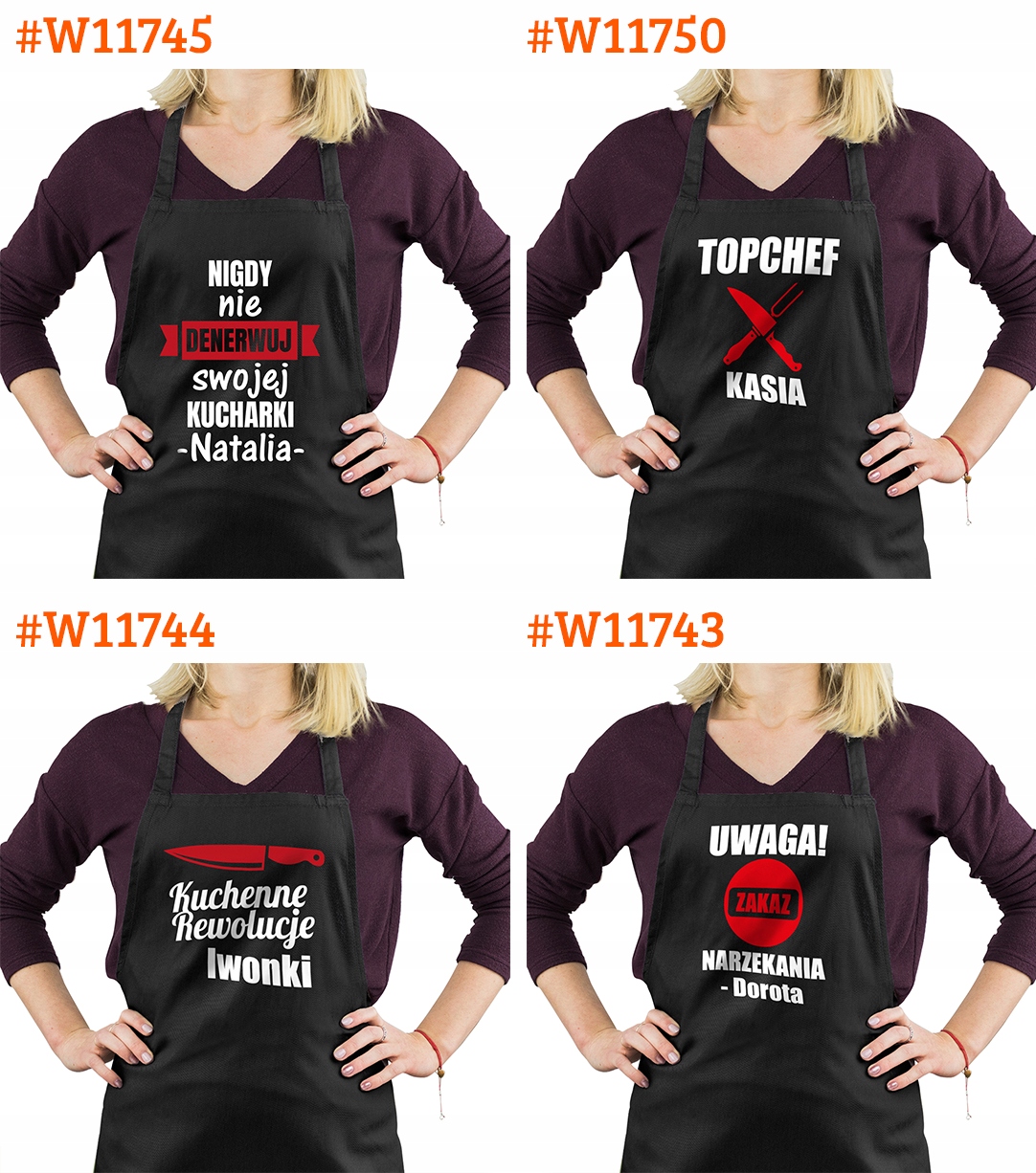 FARTUCH KUCHENNY DAMSKI NADRUK PREZENT URODZINY