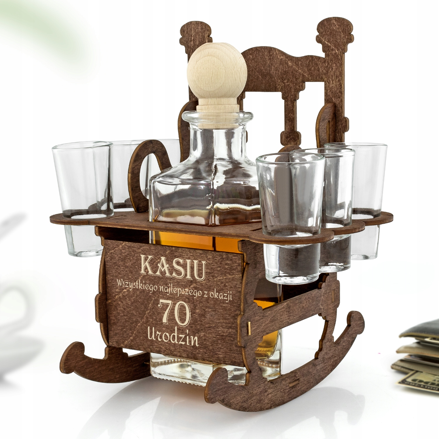 Zestaw KARAFKA kieliszki prezent na 70 urodziny