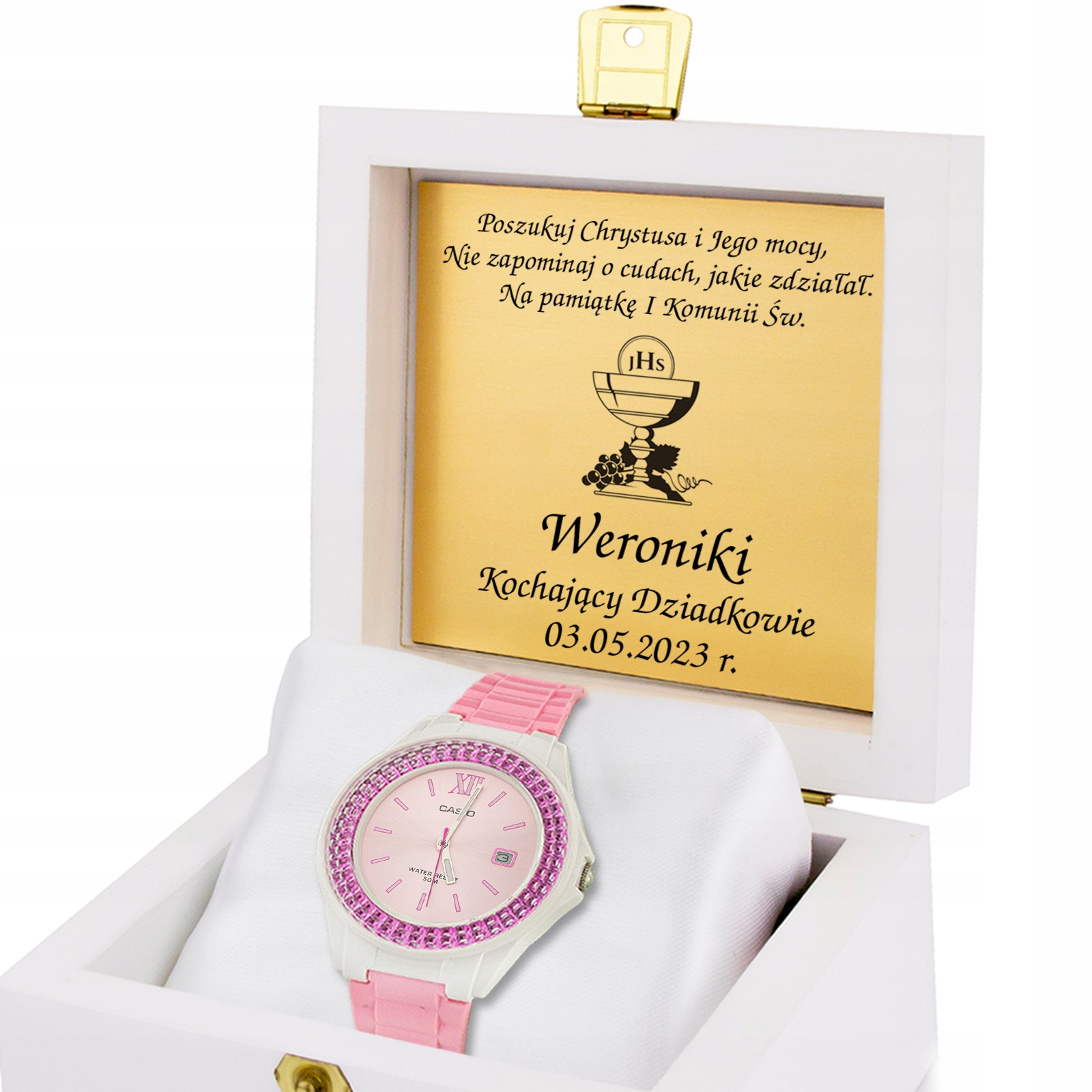 ZEGAREK komunijny CASIO różowy dla dziewczynki
