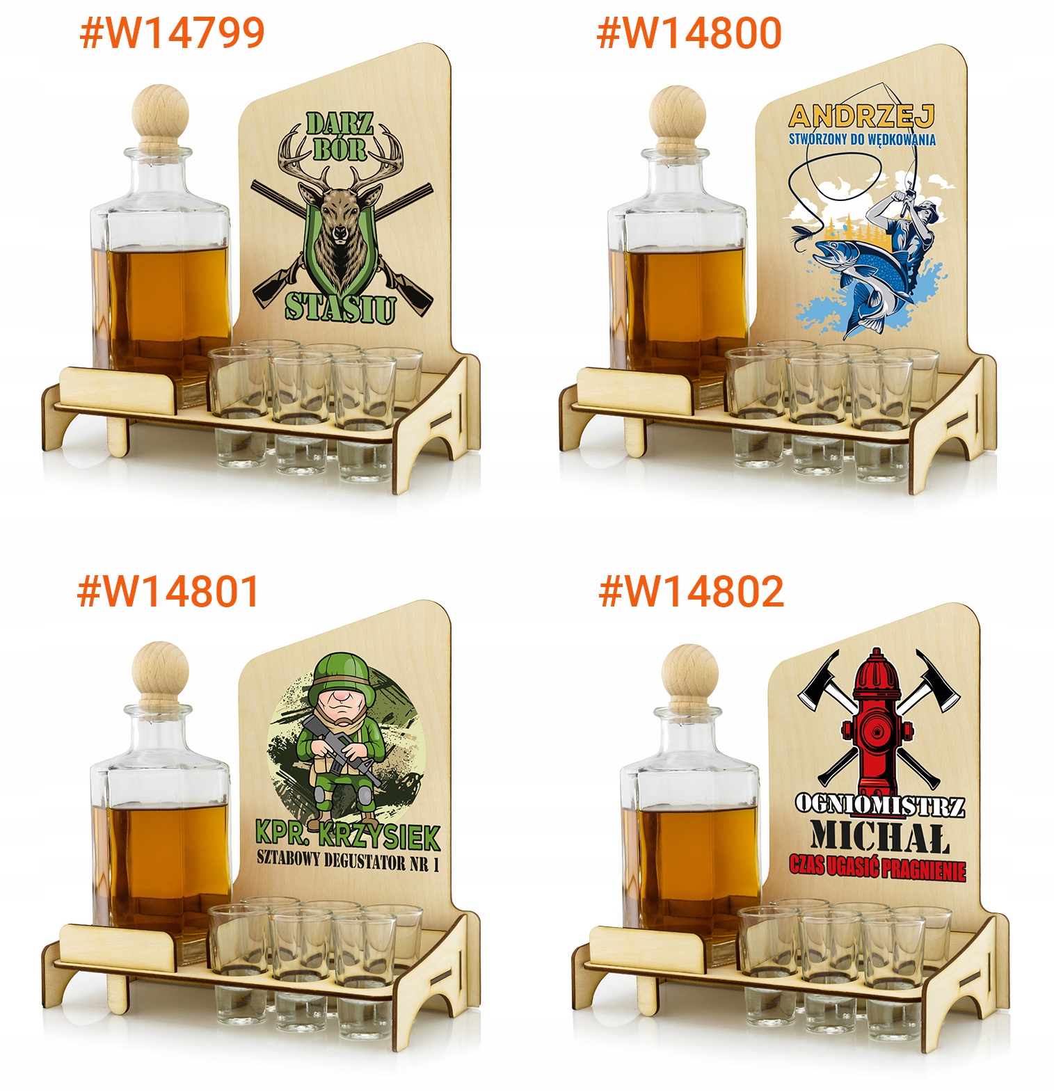 Karafka barek kieliszki z nadrukiem URODZINY 60