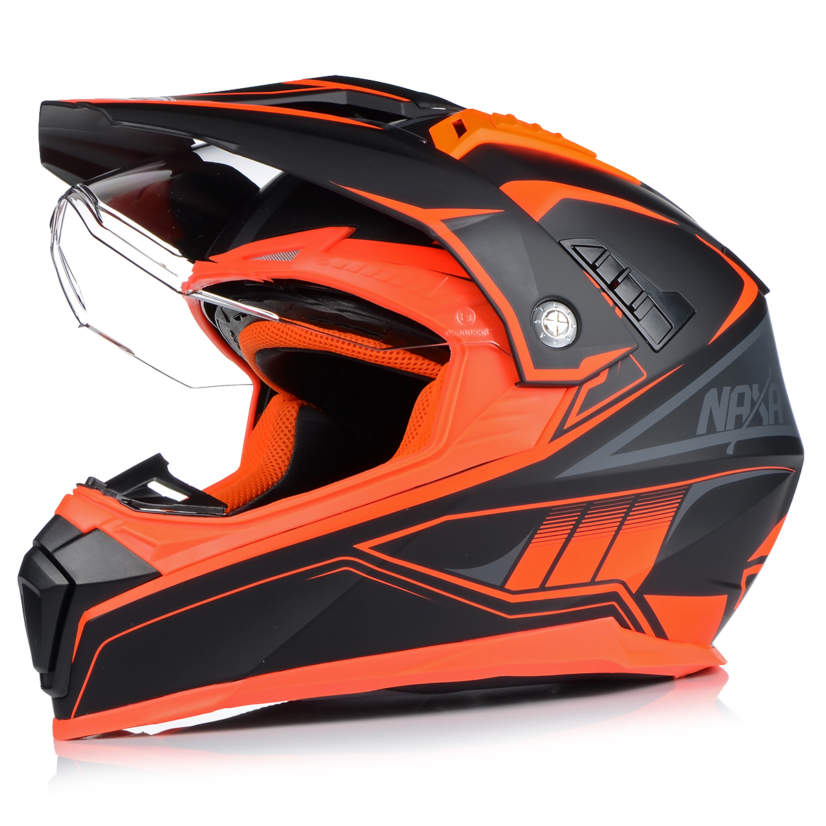 NAXA CO3/K Enduro MX Quad Helm Crosshelm mit Sonenblende Visier Gr.XS