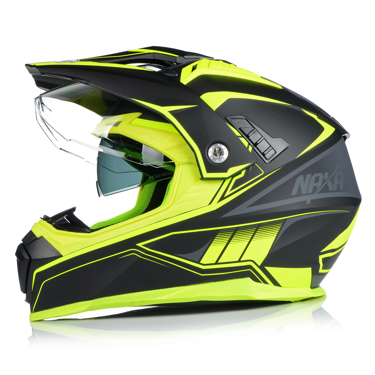 NAXA CO3/L Enduro MX Quad Helm Crosshelm mit Sonenblende Visier Gr.XS
