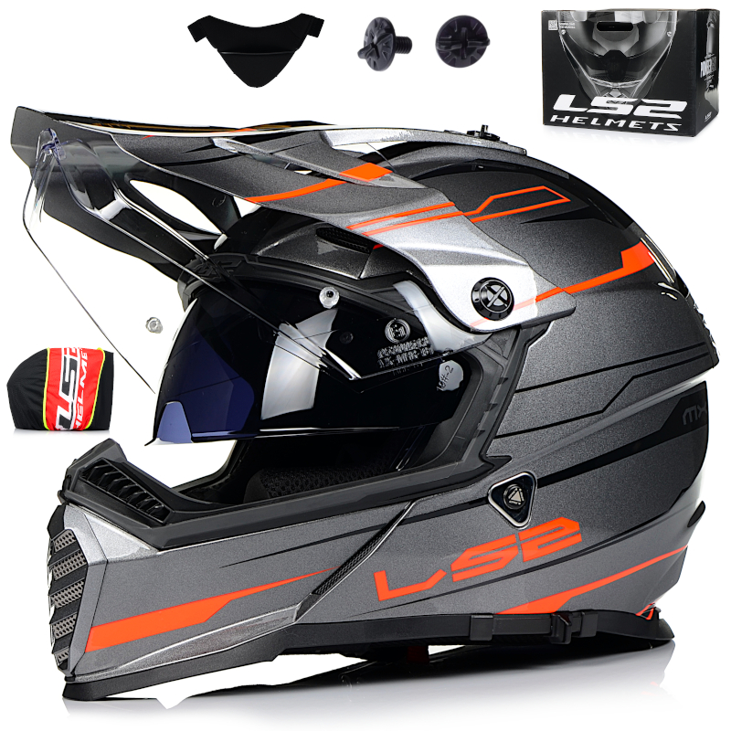LS2 MX436 Enduro MX Quad Helm Crosshelm mit Sonenblende Visier Gr.XXS