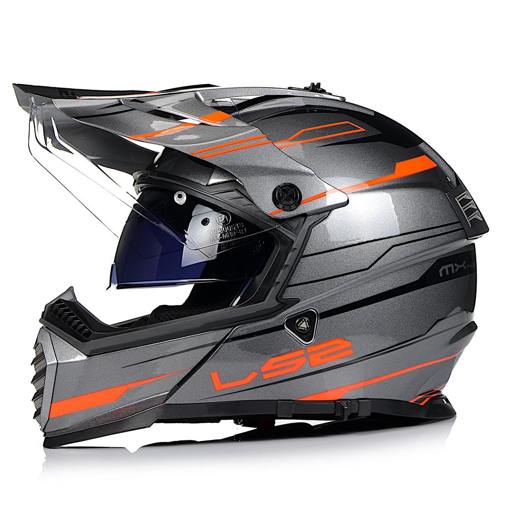 LS2 MX436 Enduro MX Quad Helm Crosshelm mit Sonenblende Visier Gr.XXS