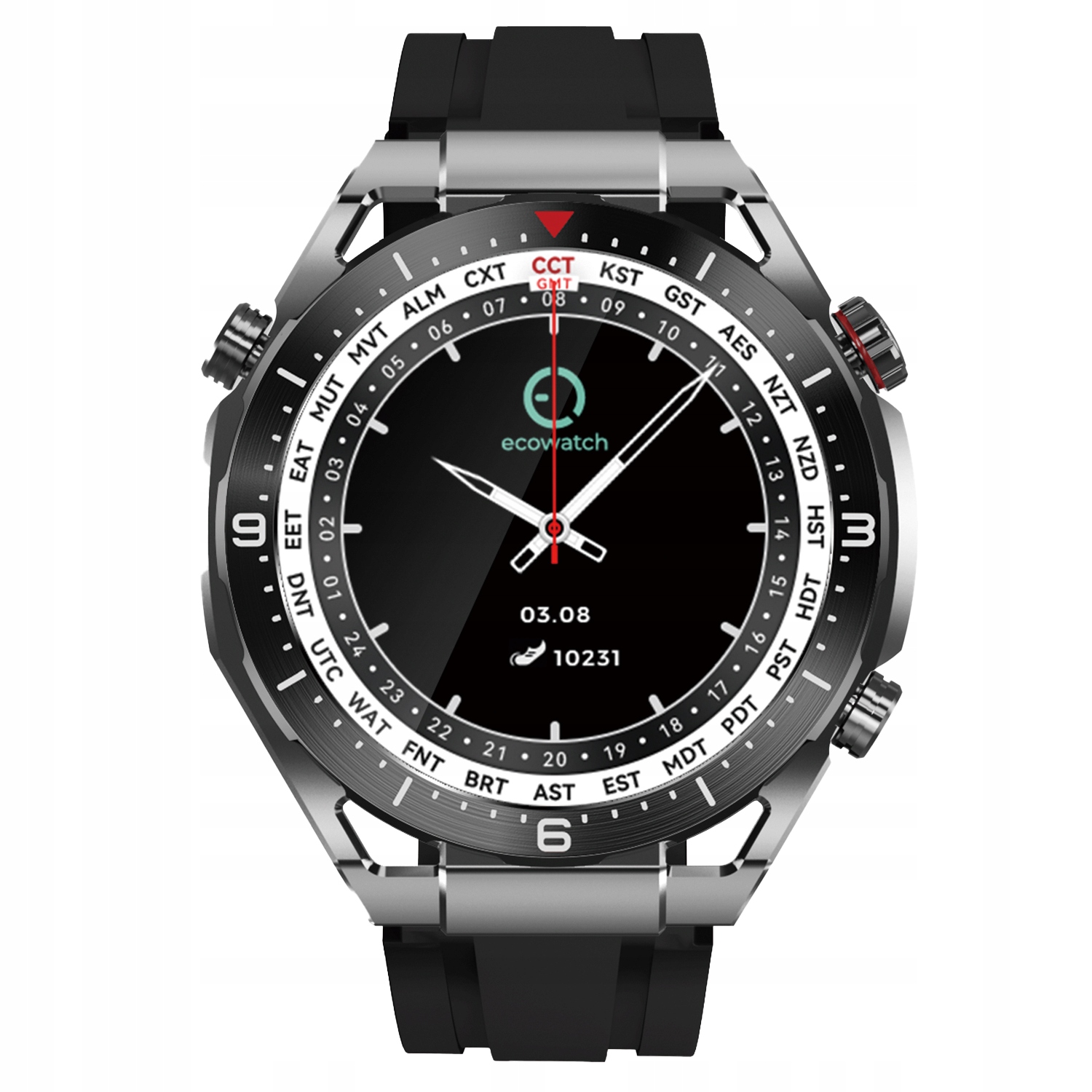 Smartwatch Ecowatch Eco1 Czarny Ulitmate Rozmowy Głosowe 3 Paski Menu Pl