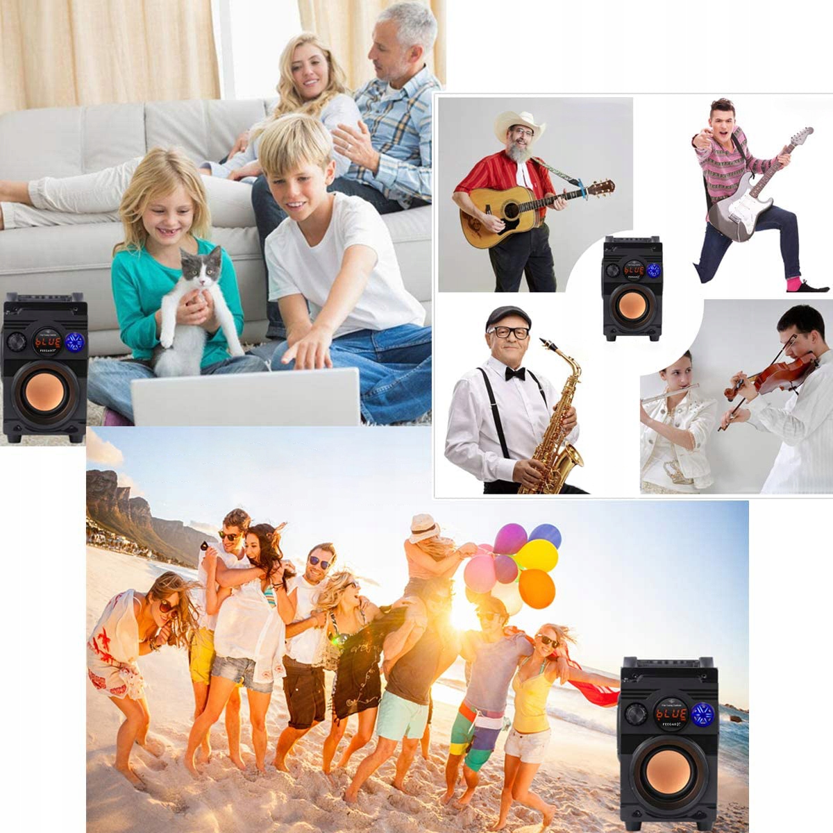 Przenośny Głośnik Bluetooth Feegar 4000Mah Radio